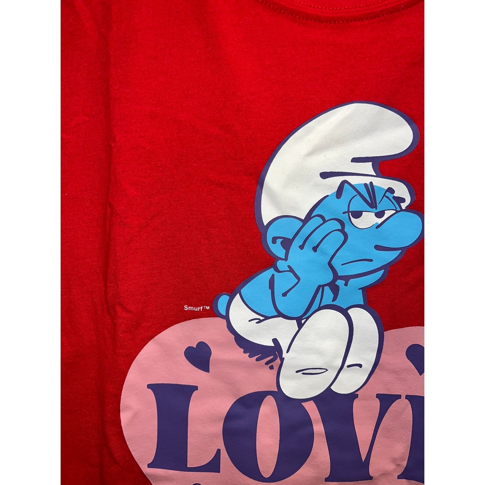 Vintage The Smurfs Shirt Loveless Love Less Red Graphic Tee Large Size US L / EU 52-54 / 3 - 3 Thumbnail