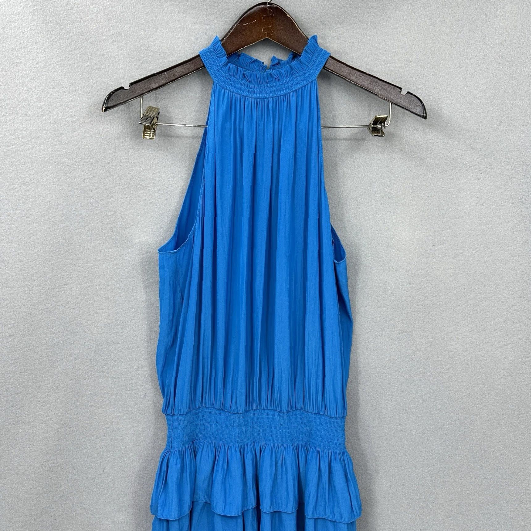 Ramy Brook Ramy Brook Mini Dress Womens M Blue Smocked Waist Tiered Quiet Luxury Preppy Size M / US 6-8 / IT 42-44 - 2 Thumbnail