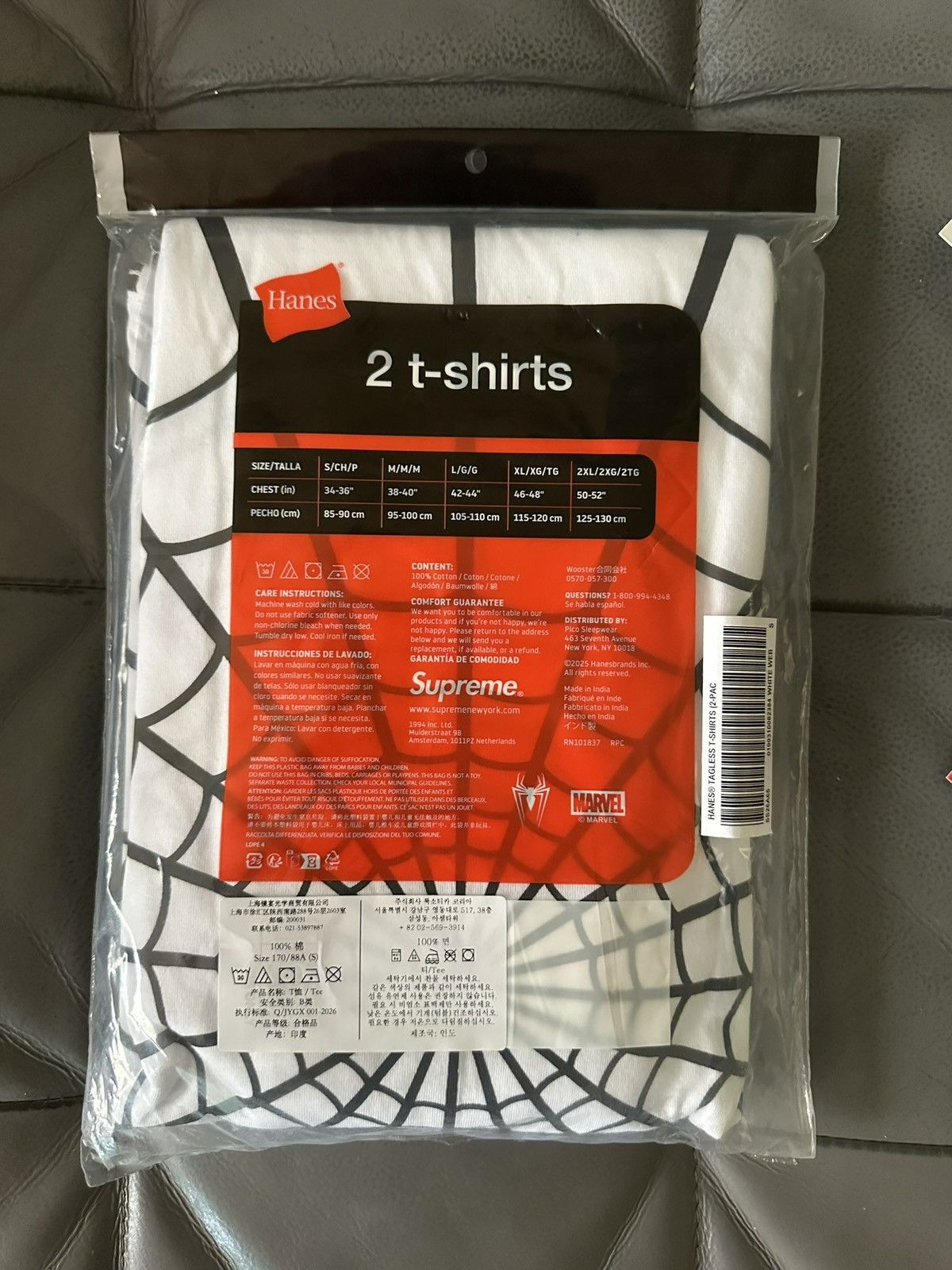 Supreme Supreme Hanes Spider-Man Tagless Tees (2 Pack) White Size US S / EU 44-46 / 1 - 2 Thumbnail