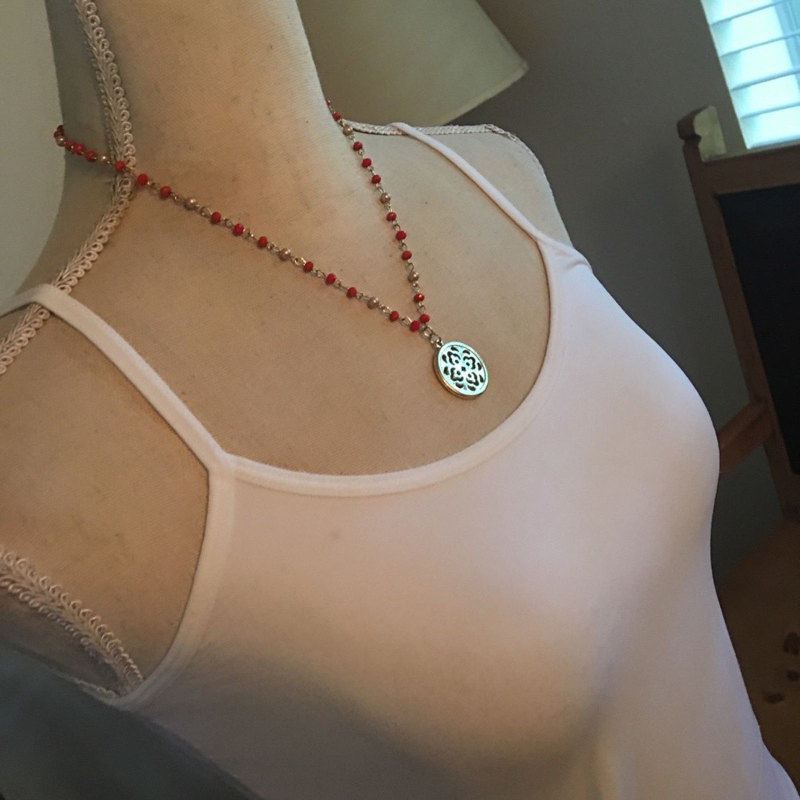 Chaps Chaps gold medallion beaded chain necklace Size ONE SIZE - 4 Thumbnail