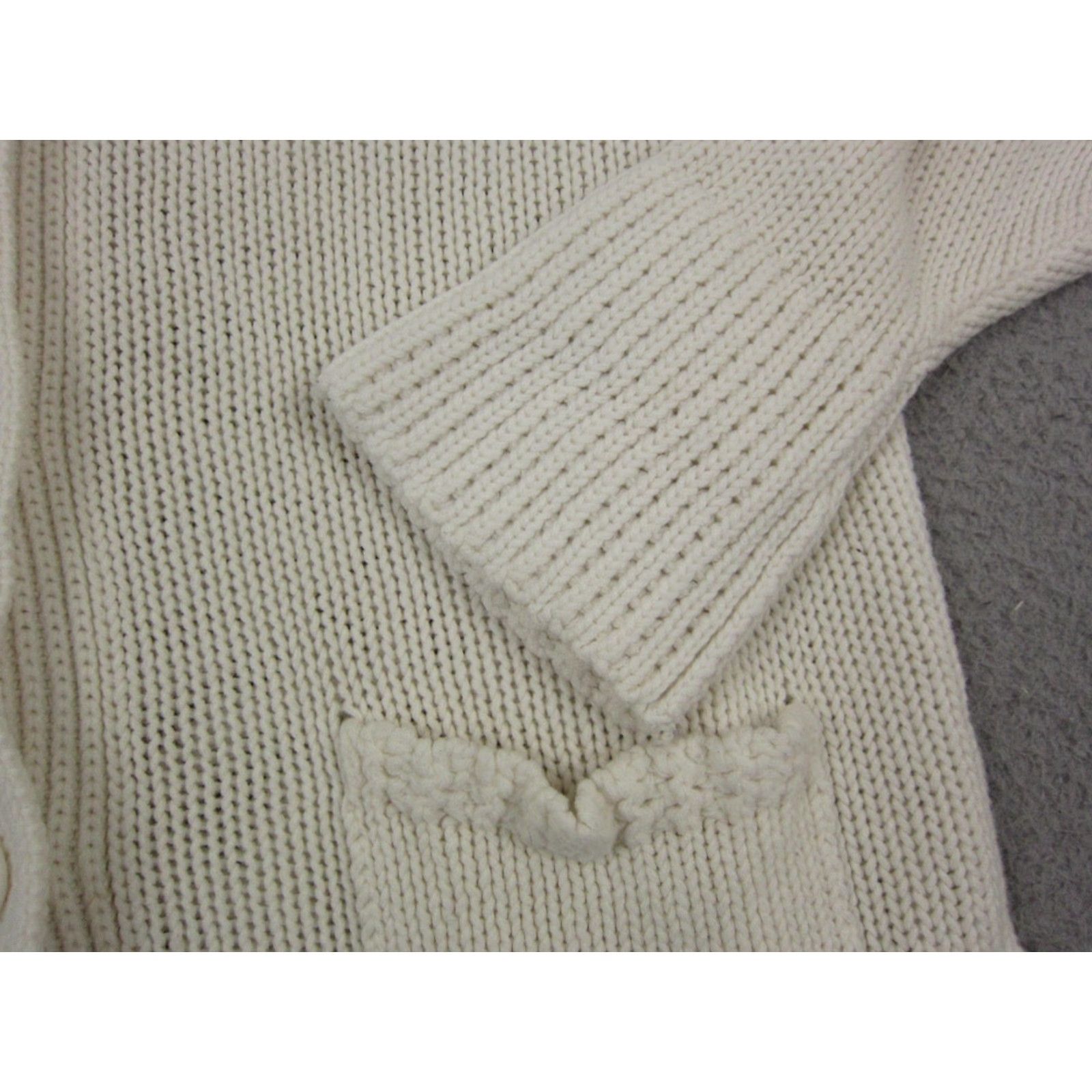 Vintage VINTAGE Gianni Berinni Cardigan Womens 46 Creme Big Collar Knit Sweater 70s 80s Size L / US 10 / IT 46 - 5 Thumbnail