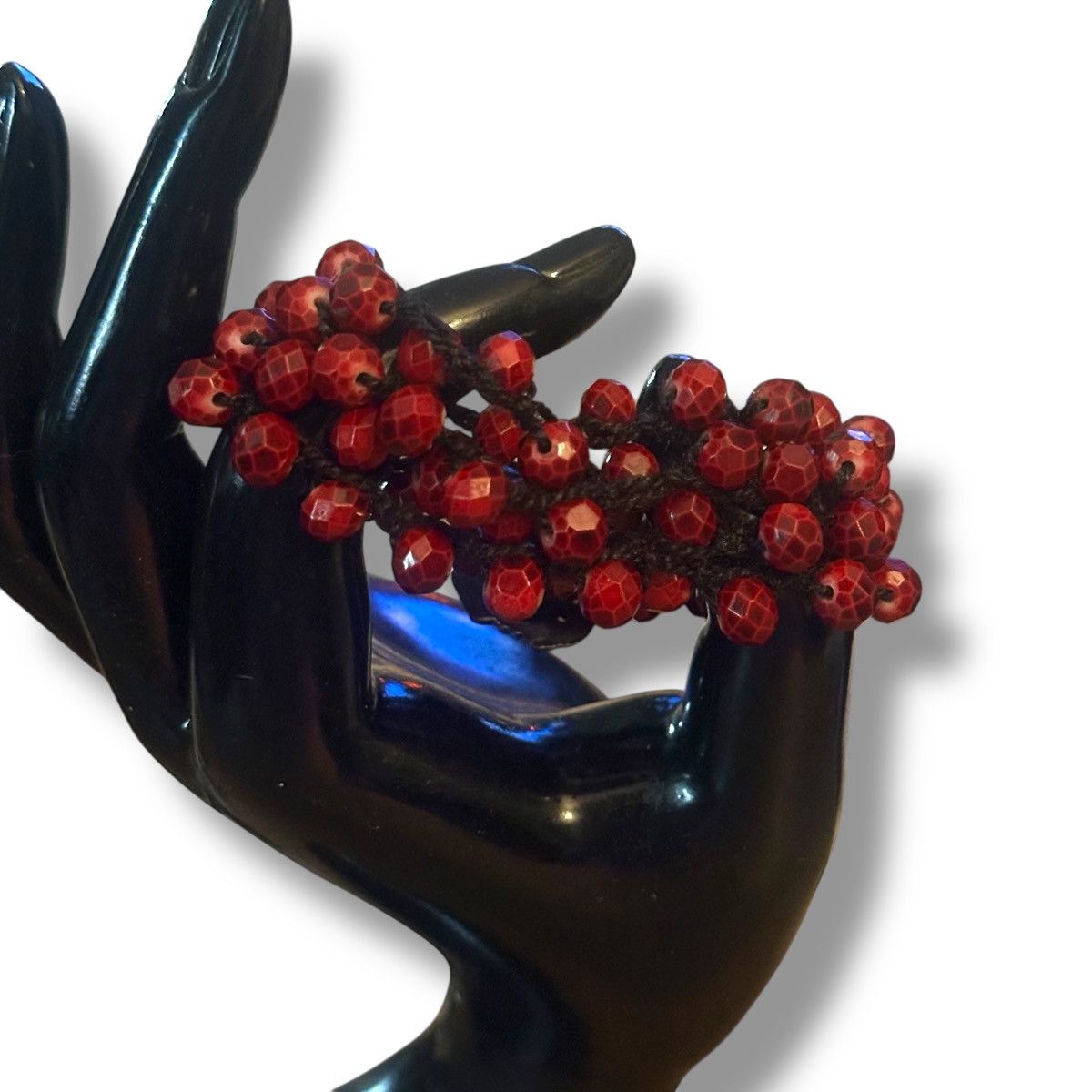 Other Woven dark red faceted bead wrap bracelet Size ONE SIZE - 2 Thumbnail