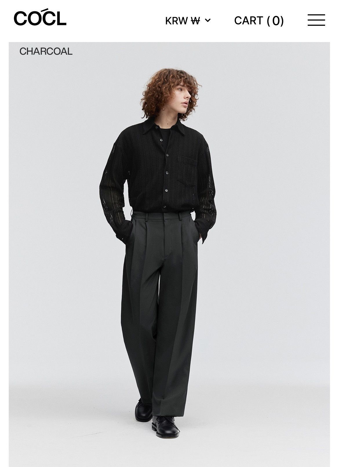 Beams Plus COCL Two Tuck Wide Slacks Pants TR Charcoal Size US 31 - 10 Thumbnail