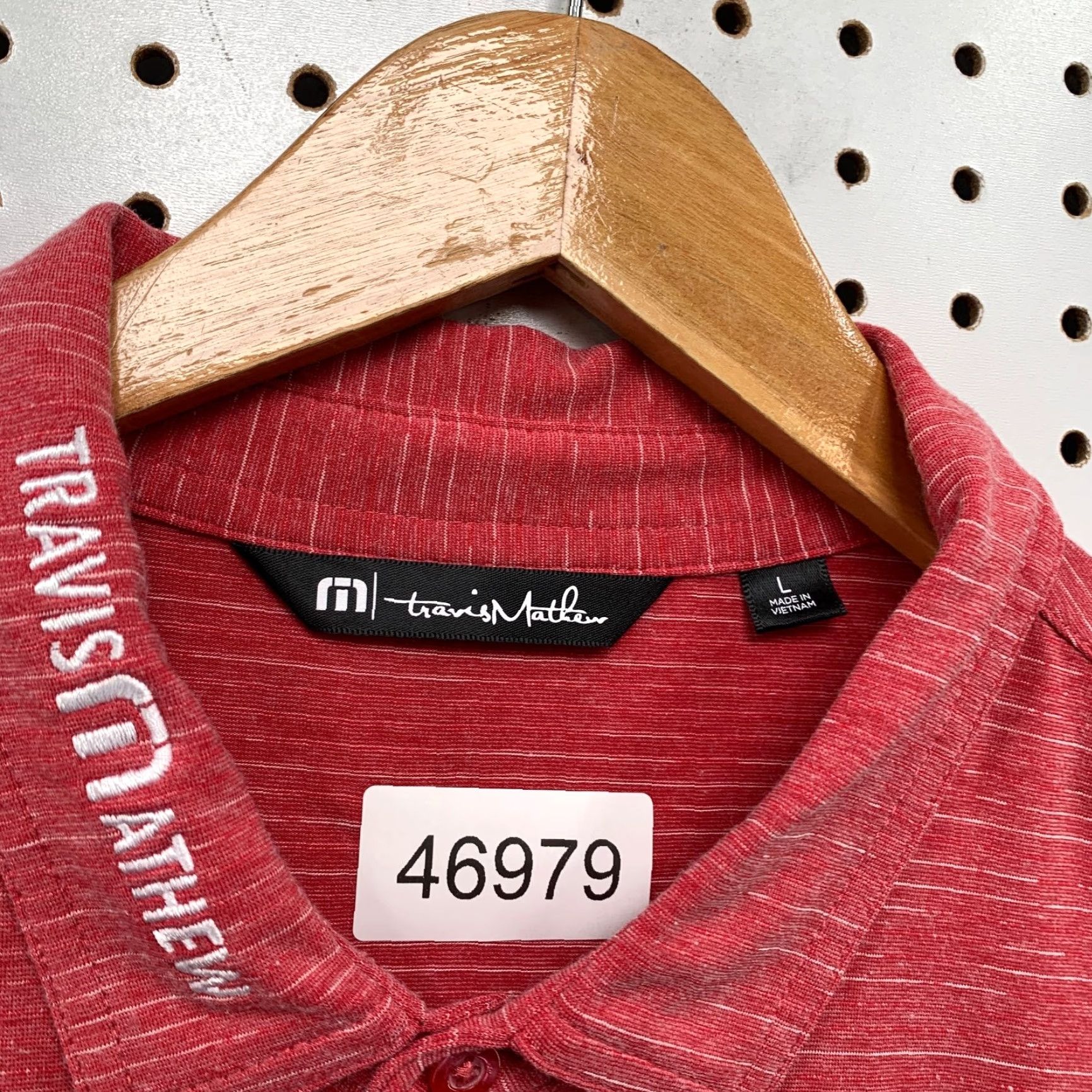 TravisMathew Travis Mathew Tour Polo Shirt Mens Large Red Embroidered Collar Short Sleeve Shirt Size US L / EU 52-54 / 3 - 3 Thumbnail
