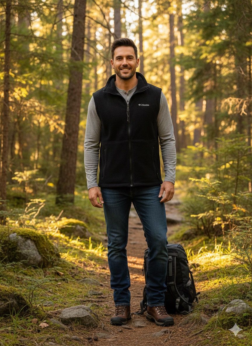 Columbia Columbia Men’s Sm Steens Mountain Black Fleece Zipper Vest Size US S / EU 44-46 / 1 - 1 Thumbnail