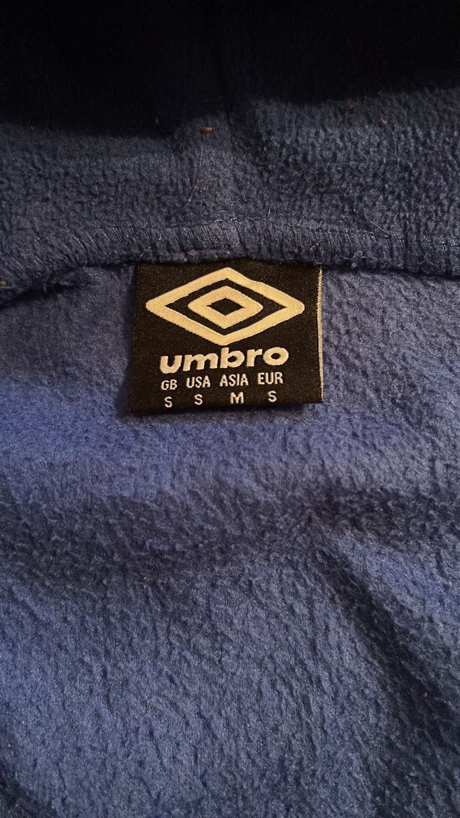Umbro Blue Mens Small Umbro Fleece Lined Full Zip Size US S / EU 44-46 / 1 - 2 Thumbnail