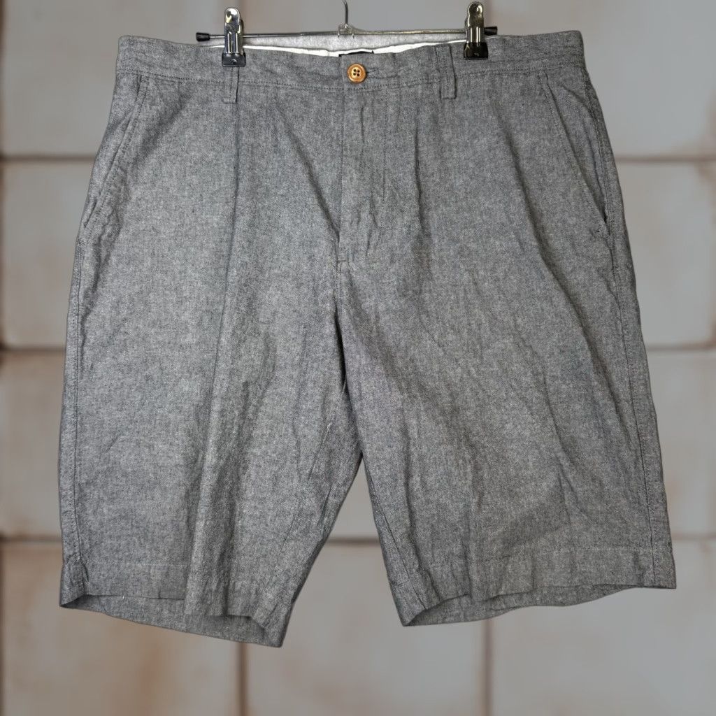 J.Crew J.Crew Shorts Chino Flat Front Rivington Gray Cotton Men 35 Regular Size Gray Mens Size US 35 - 1 Thumbnail