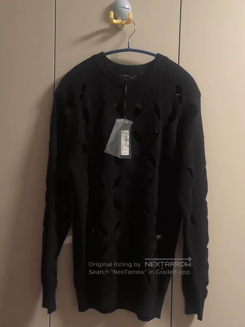 Versace Versace Black cut-out knitted sweater Size US XXS / EU 40 - 1 Thumbnail