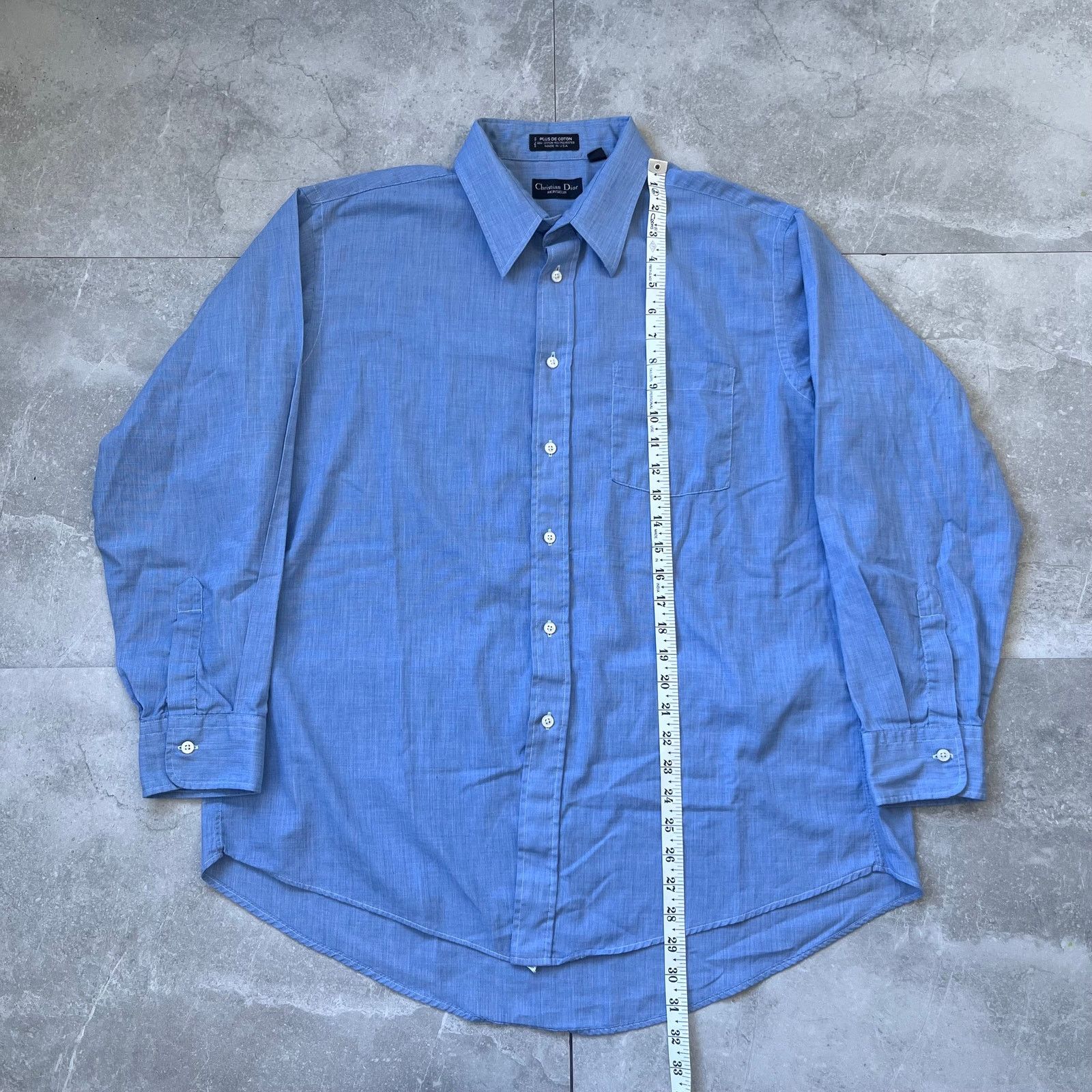 Christian Dior Monsieur Christian Dior Monsieur Blue Dress Shirt – Size 17 (32-33) Size US L / EU 52-54 / 3 - 2 Thumbnail