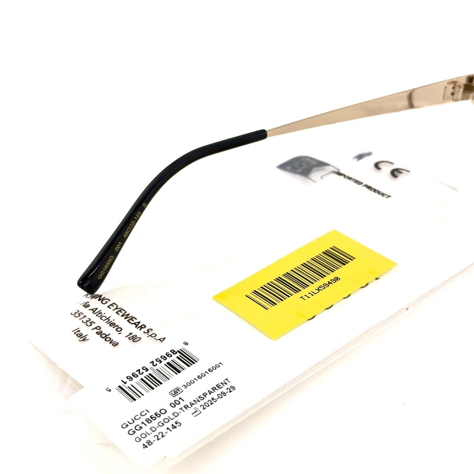 Gucci GUCCI GG1855O 1855 Gold GG Logo Round Unisex Eyeglasses 001 Size ONE SIZE - 6 Thumbnail