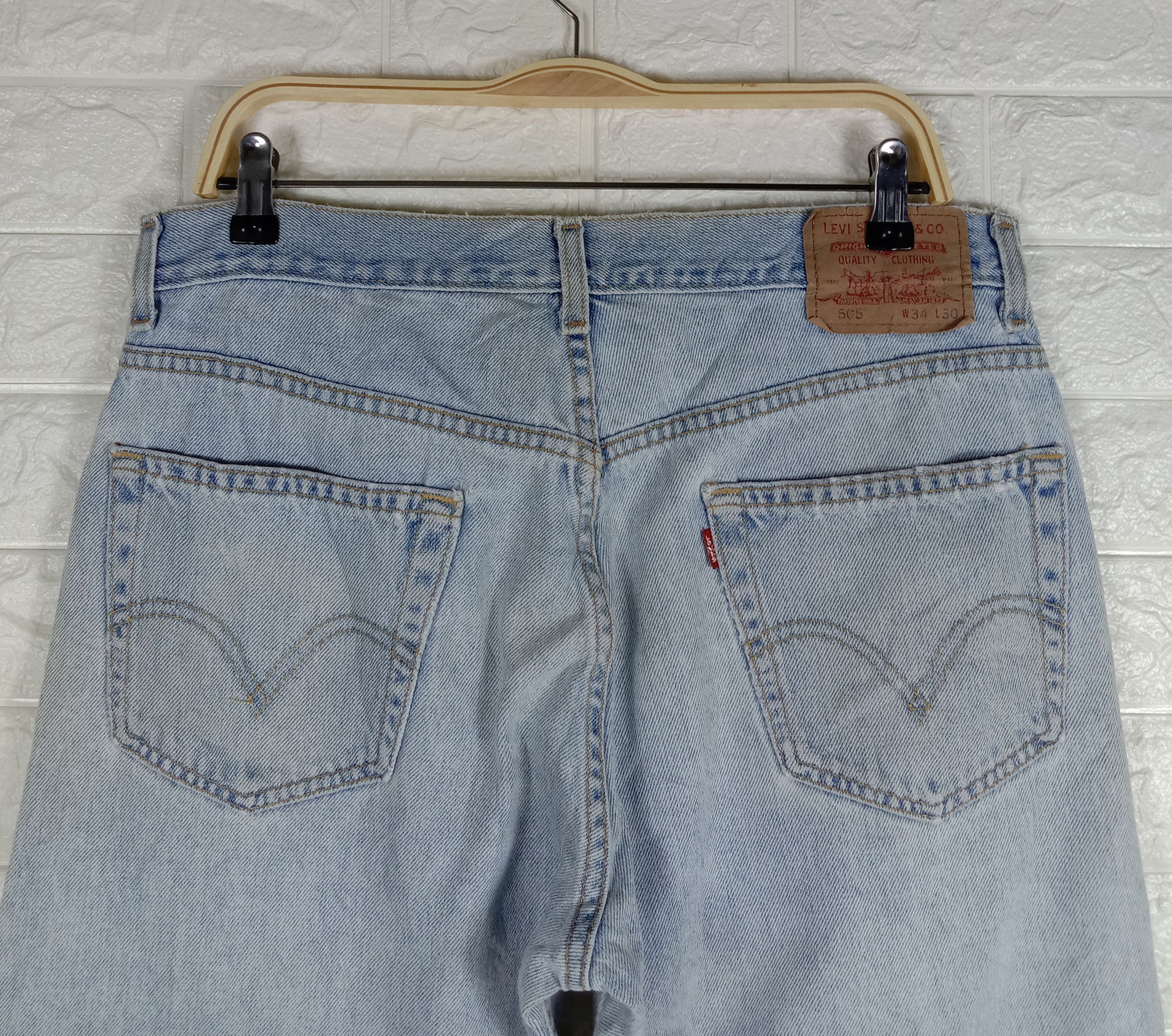 Levi's Vintage Levi's 505 Ripped Jeans Light Wash Distressed Denim Size US 34 / EU 50 - 6 Thumbnail