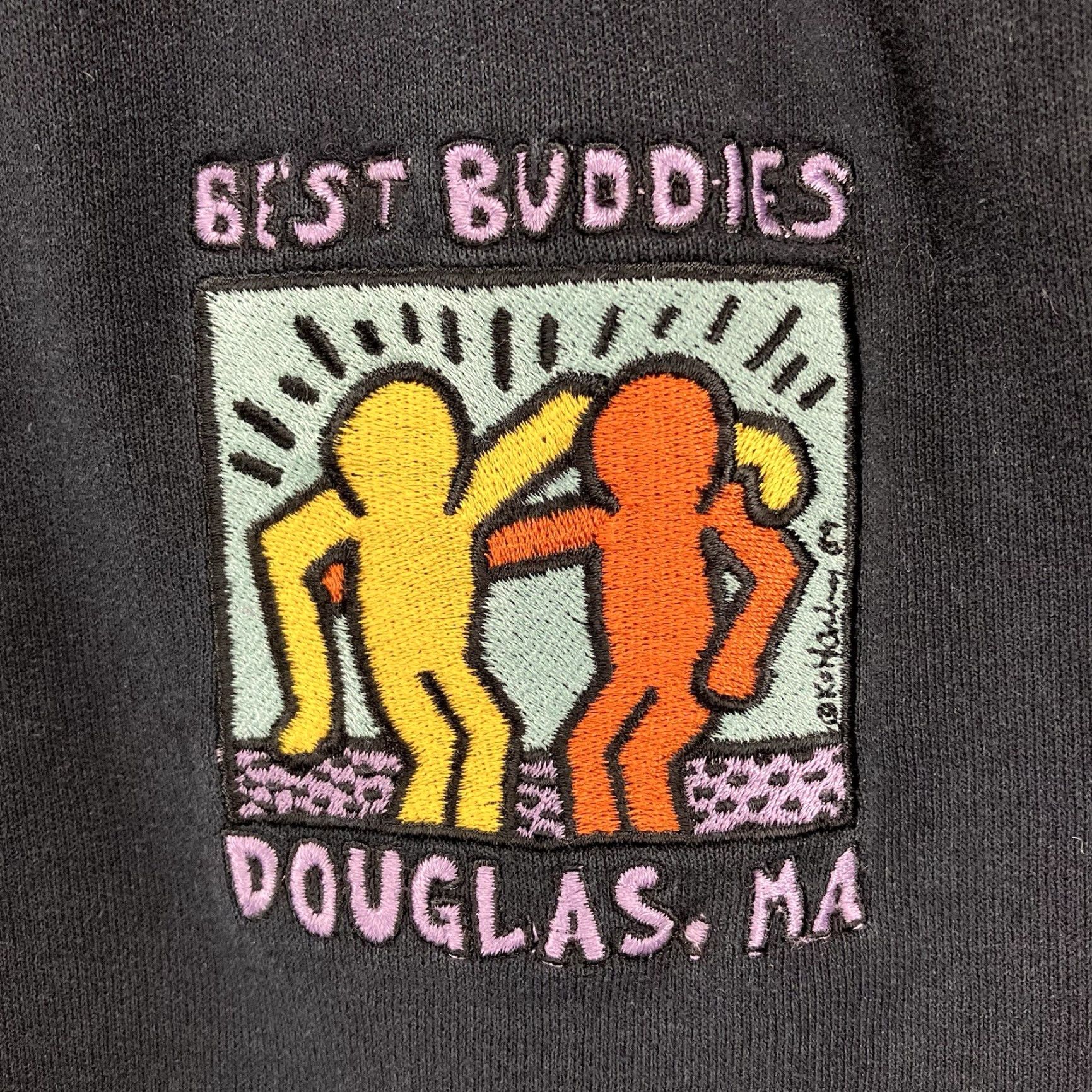 Port & Company Vintage Keith Haring Gray Sweatpants Joggers Mens Small Best Buddies Patch Size US 29 - 2 Thumbnail
