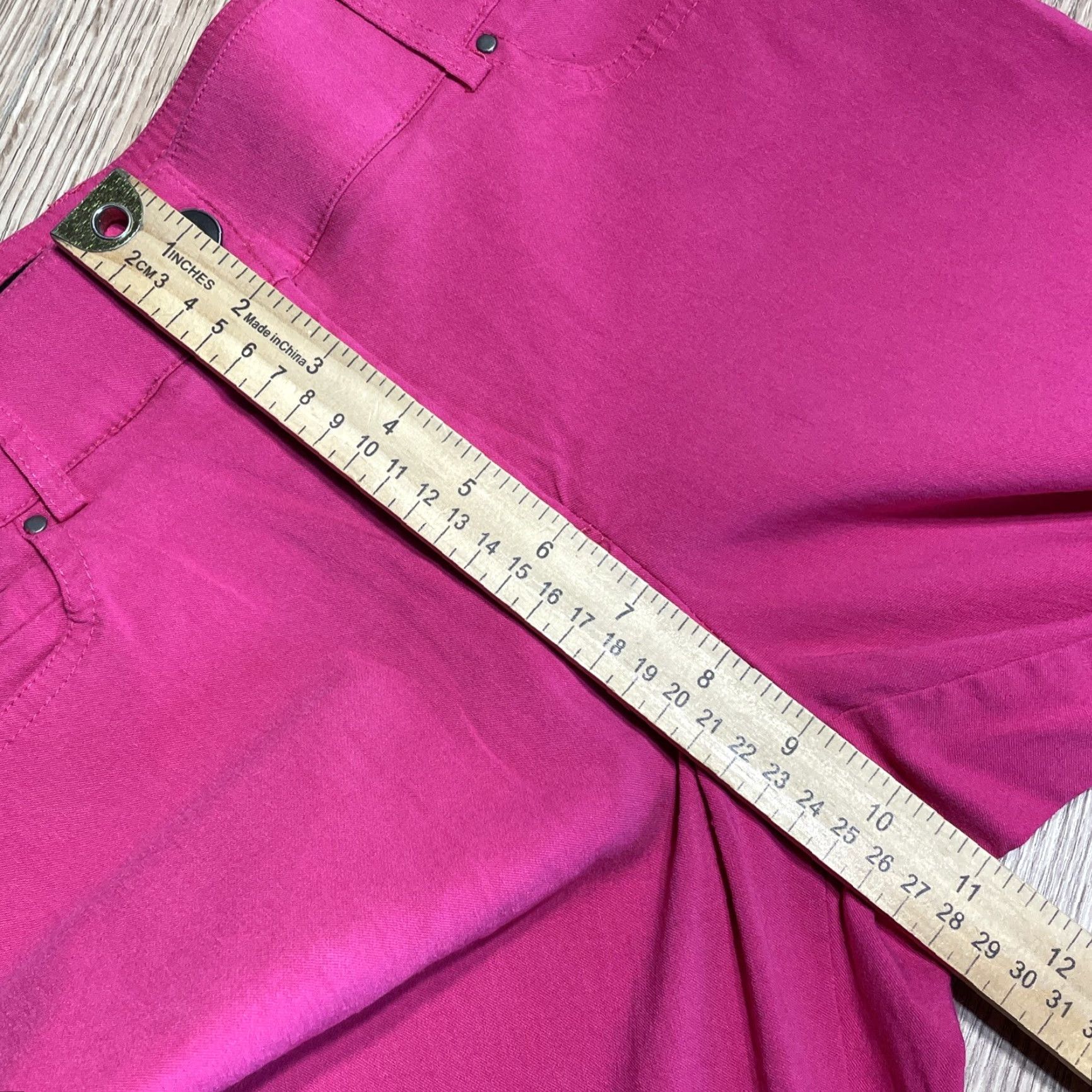 Vintage Linda Matthews Chino Pants Women 8 Pink Straight Midrise Elastic Waist Regular Size 30" / US 8 / IT 44 - 5 Thumbnail