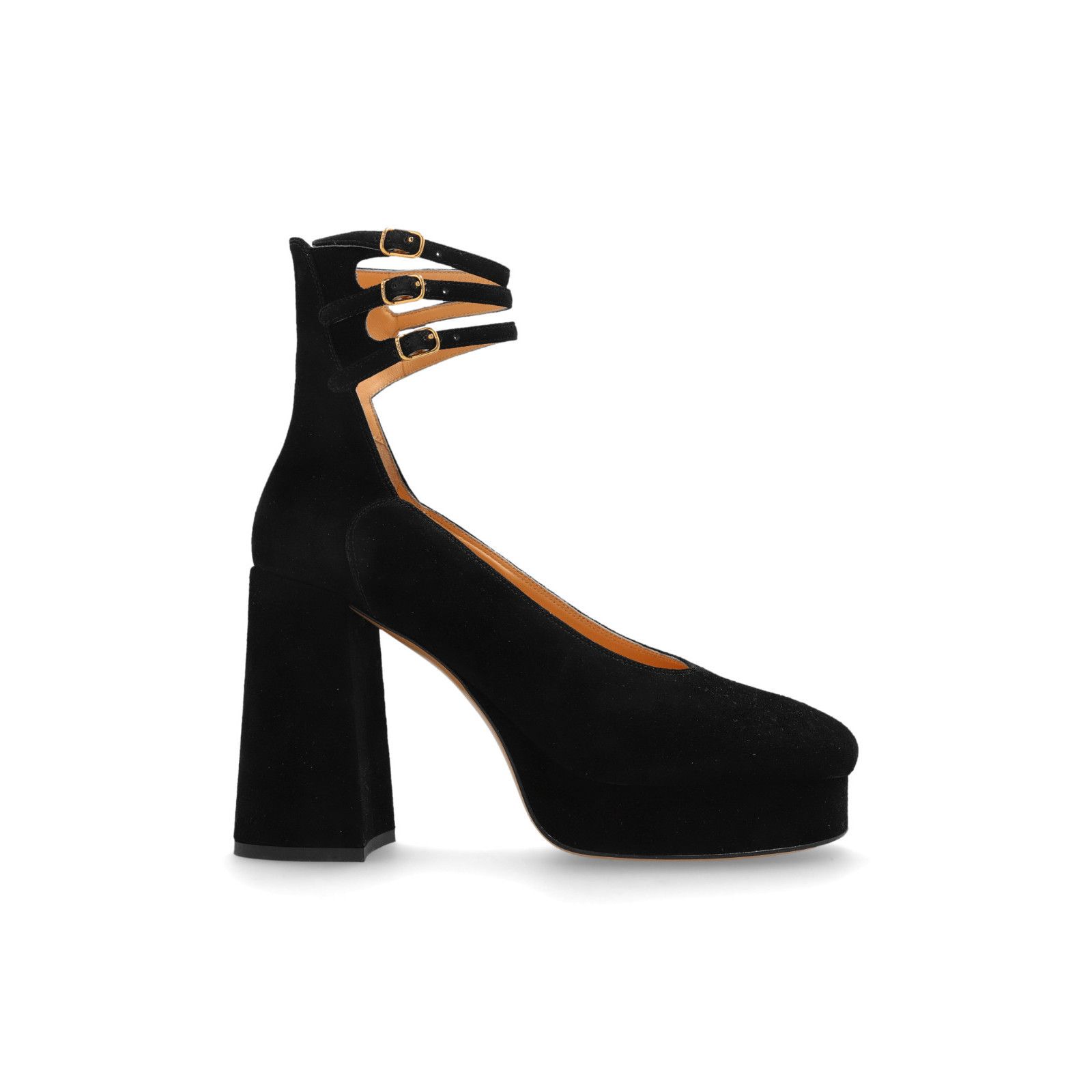 Chloe Loti Black Leather 110mm Heel Platform Sandals New & A