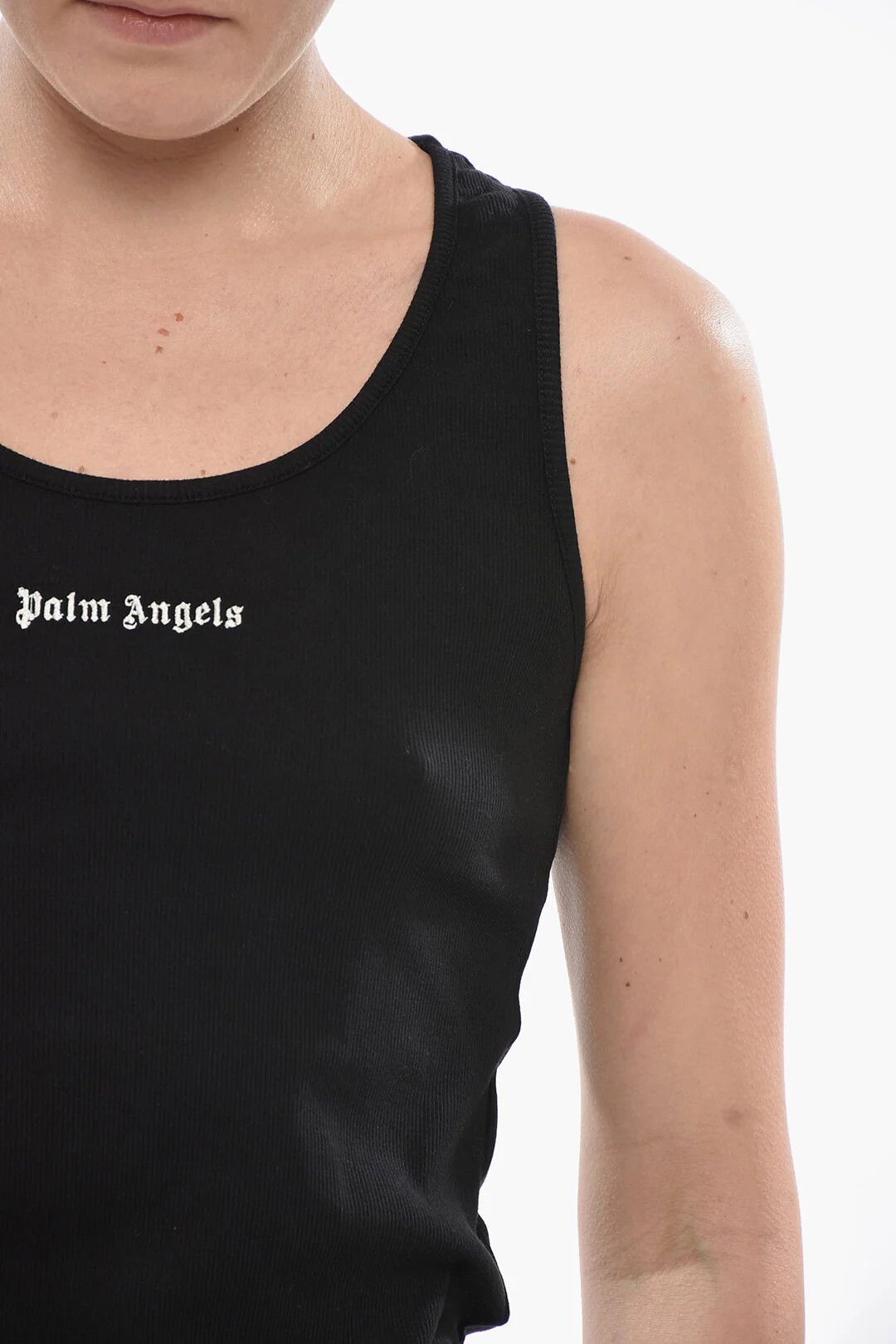 Palm Angels og1mm0326 Cotton-Blend Ribbed Tank Top in Black Size XS / US 0-2 / IT 36-38 - 3 Thumbnail