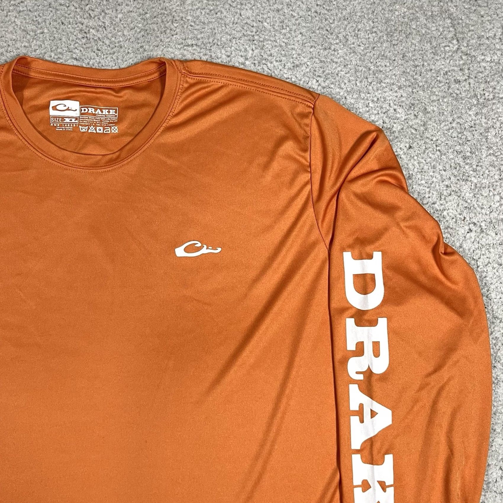 Vintage Drake Waterfowl Mens Shirt XL Orange Long Sleeve Performance Hiking Hunting Shirt Size US XL / EU 56 / 4 - 6 Thumbnail