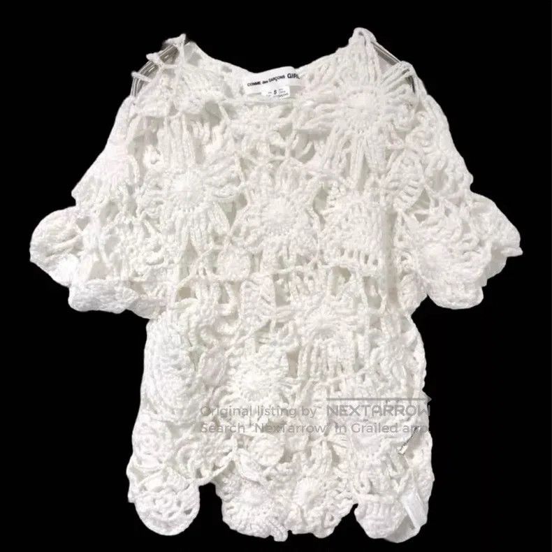 Comme des Garcons Comme Des Garcons Handcrafted floral lace-up knitted top, Size S / US 4 / IT 40 - 1 Thumbnail