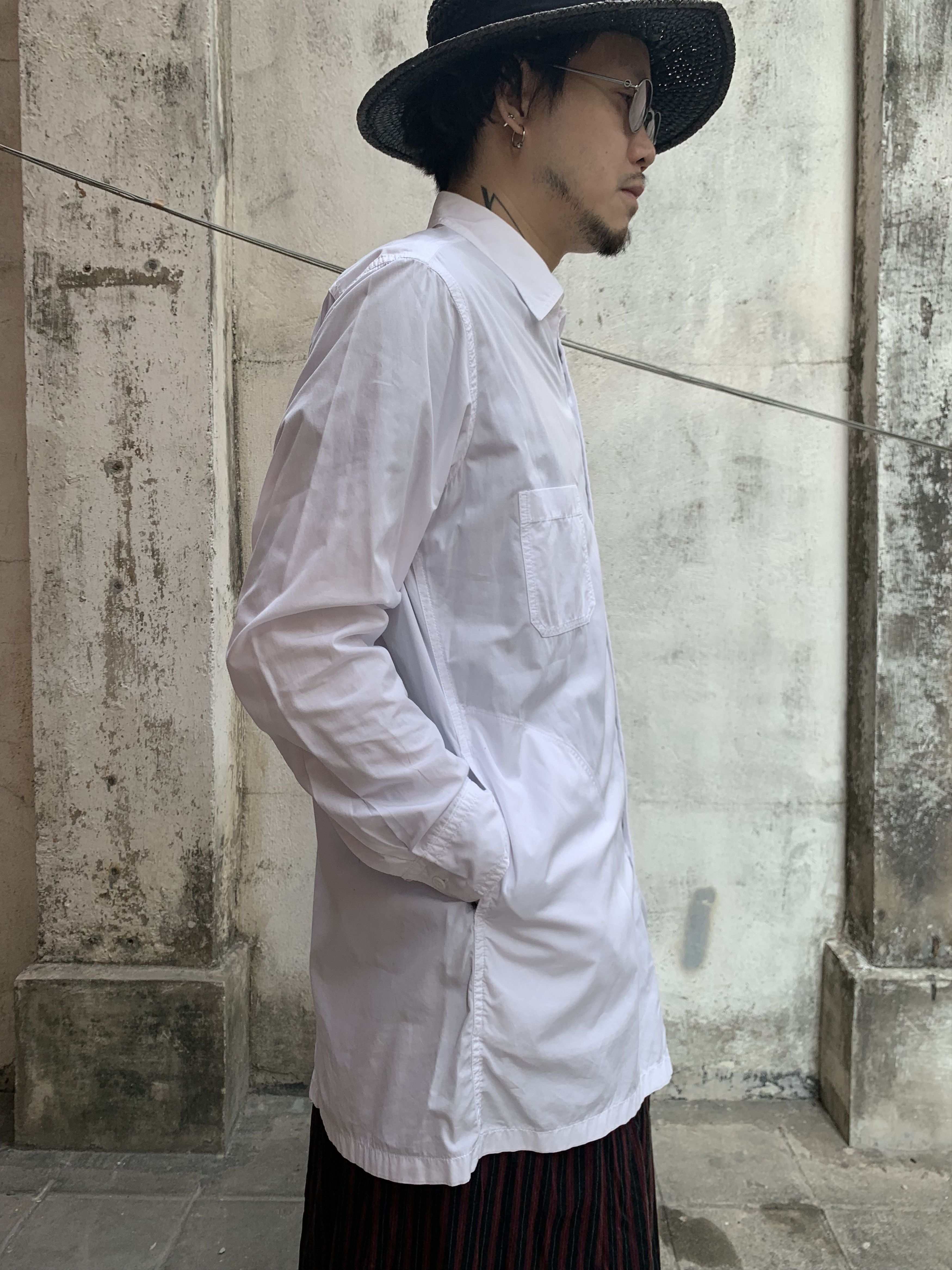 Yohji Yamamoto Yohji Yamamoto Produce Long White Shirt Size US L / EU 52-54 / 3 - 7 Thumbnail