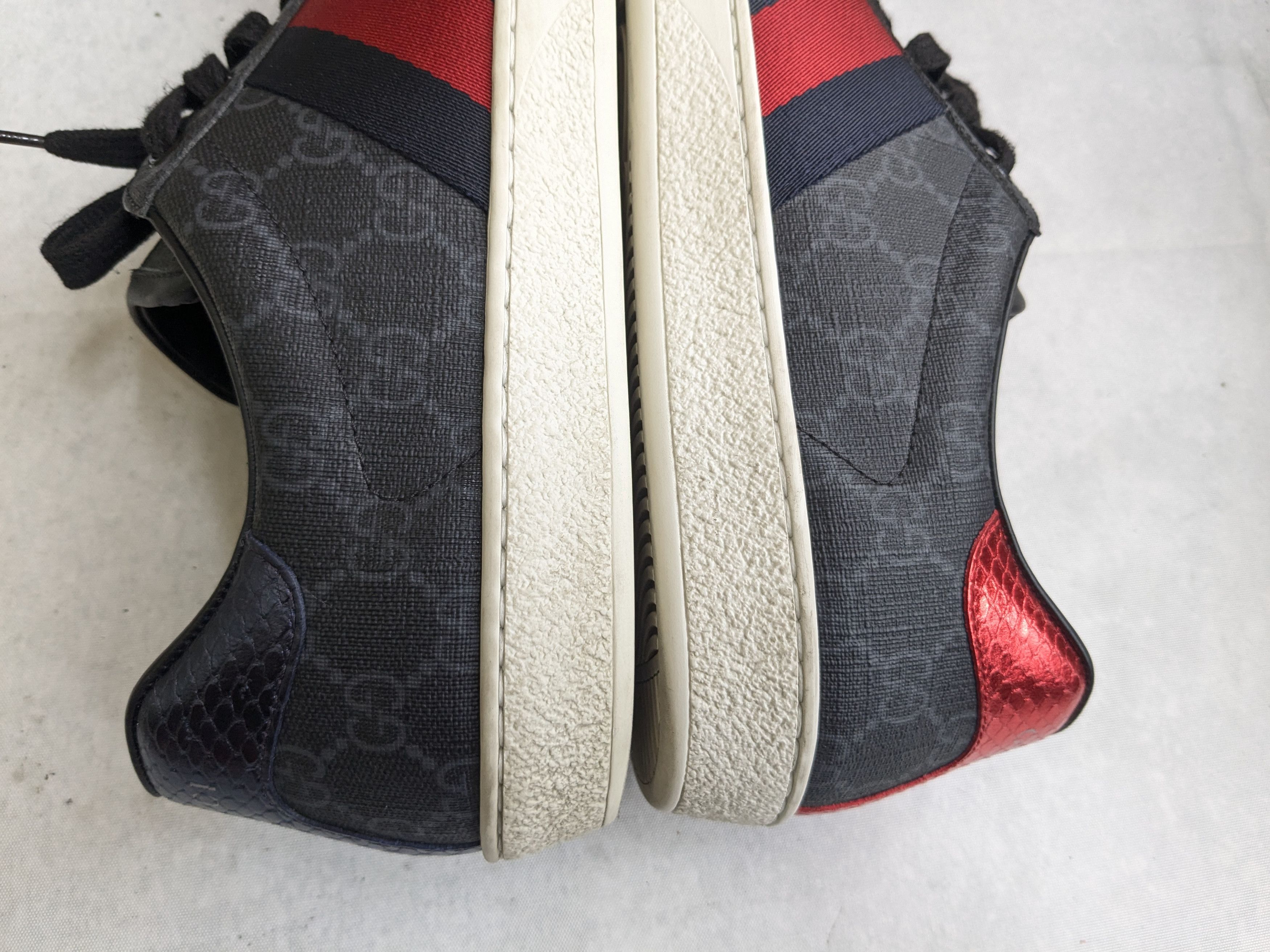 Gucci Gucci Ace Sneakers Black Monogram Canvas Logo GG 9 Size US 9 / EU 42 - 9 Thumbnail