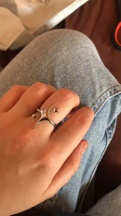 Japanese Brand 4 Star Point Adjustable Ring Size ONE SIZE - 4 Thumbnail