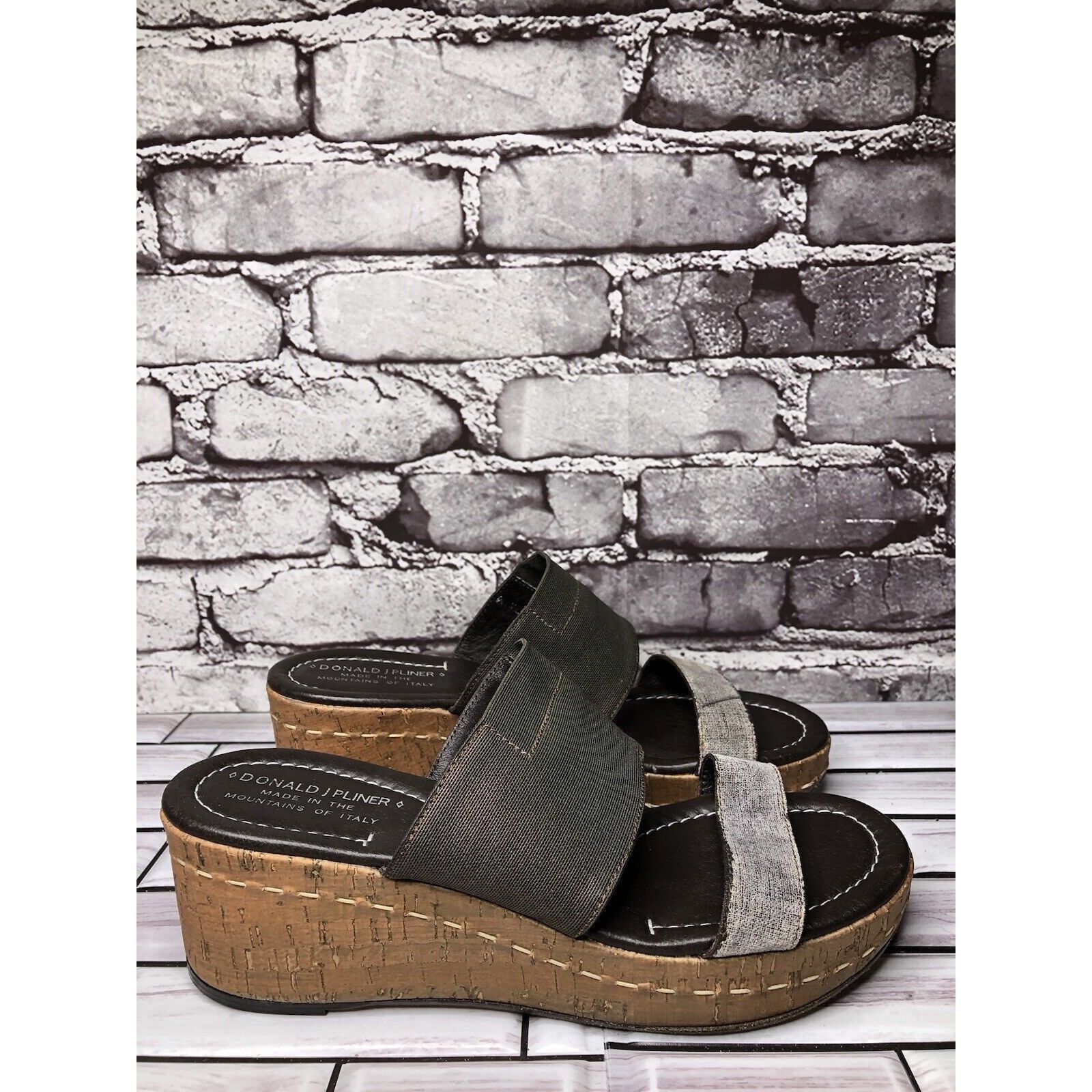 Donald Pliner Donald Pliner Shera Copper Metallic Straps Cork Wedge Sandal Size US 7.5 / IT 37.5 - 12 Thumbnail