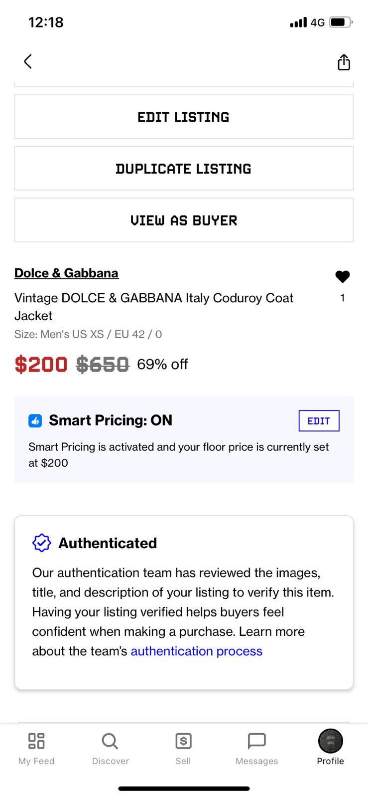 Dolce & Gabbana Vintage DOLCE & GABBANA Italy Coduroy Coat Jacket Size US XS / EU 42 / 0 - 14 Thumbnail