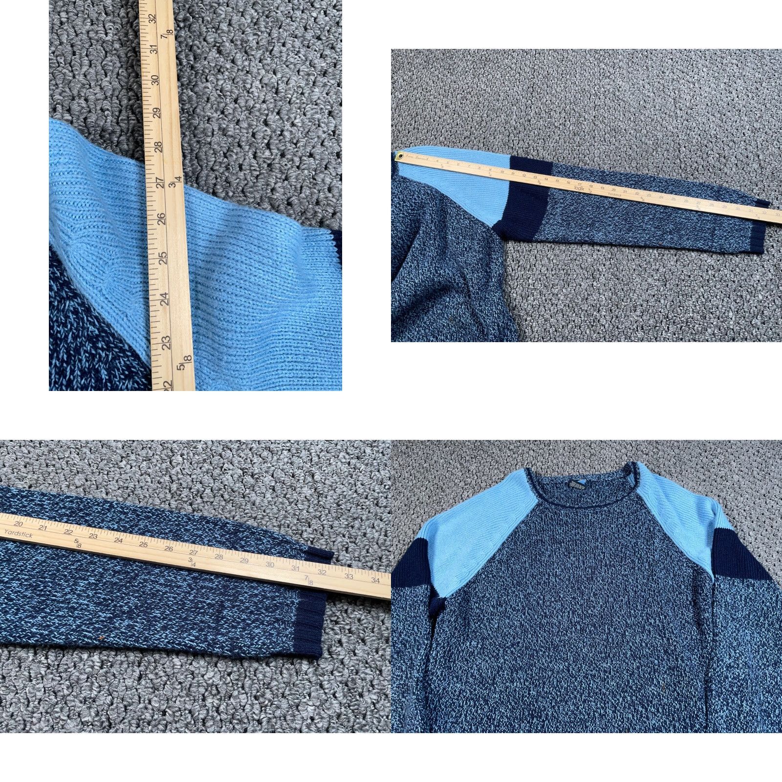 Vintage VINTAGE Y2K Style Sweater Men’s Large Marled Blue Crewneck Chunky Knit Pullover 90s Hipster Retro Size US L / EU 52-54 / 3 - 8 Thumbnail