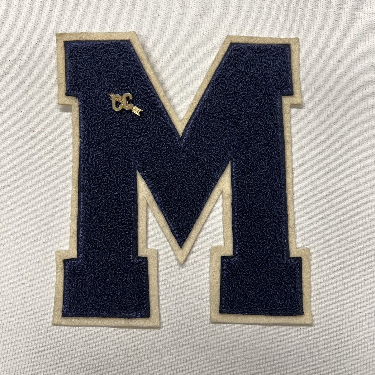 Vintage Letterman Varsity Patch Letter M Blue Chenille Felt Sports Size ONE SIZE - 10 Thumbnail