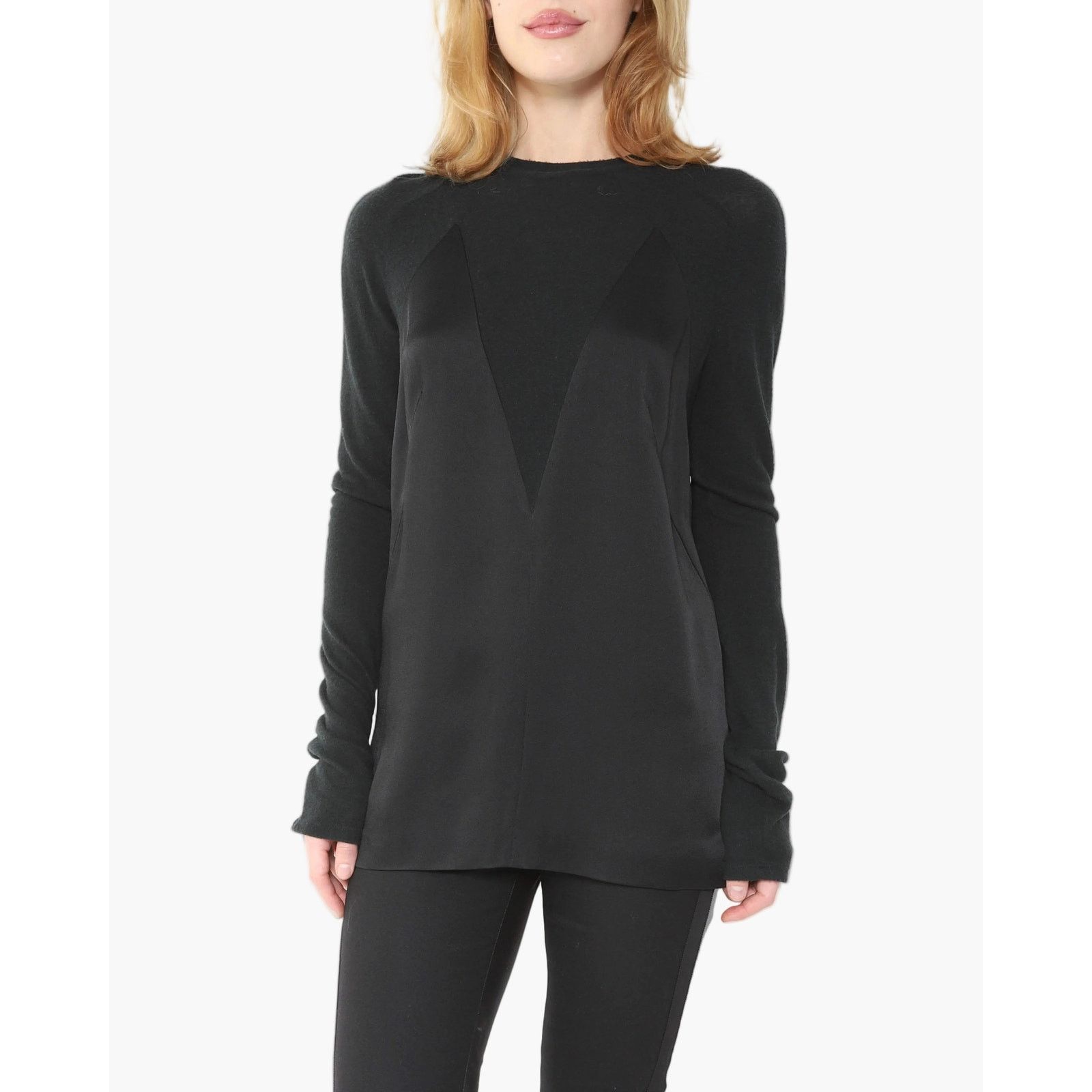 Haider Ackermann FW20 Longsleeve Top in Black Silk & Wool Size XS / US 0-2 / IT 36-38 - 1 Thumbnail