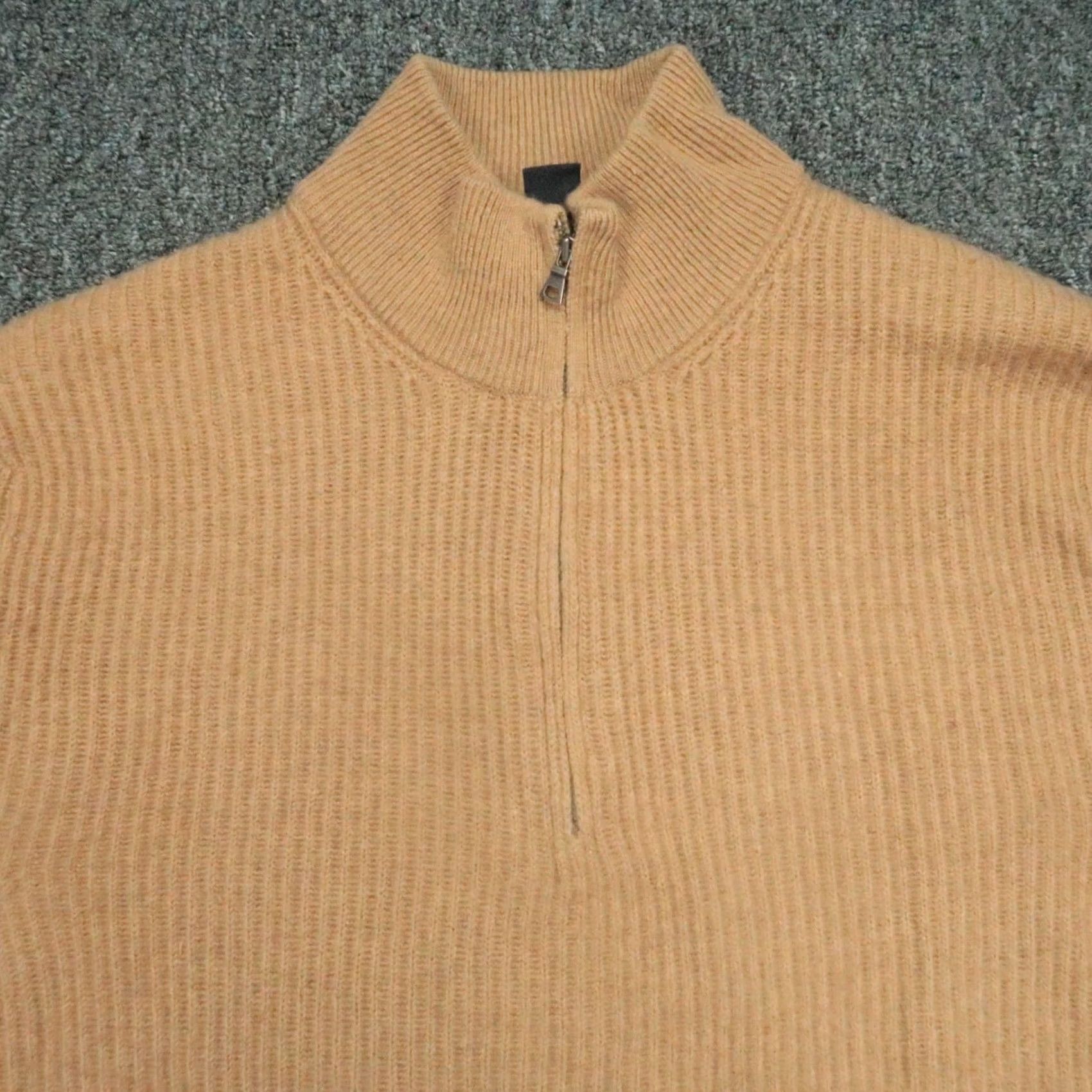 Banana Republic VINTAGE Banana Republic Sweater Men Large Brown Half Zip Pullover Ribbed Wool Camel Hair Crew Neck Slim Knit Pullover Winter Fall Spring Casual Mens Size US L / EU 52-54 / 3 - 2 Thumbnail
