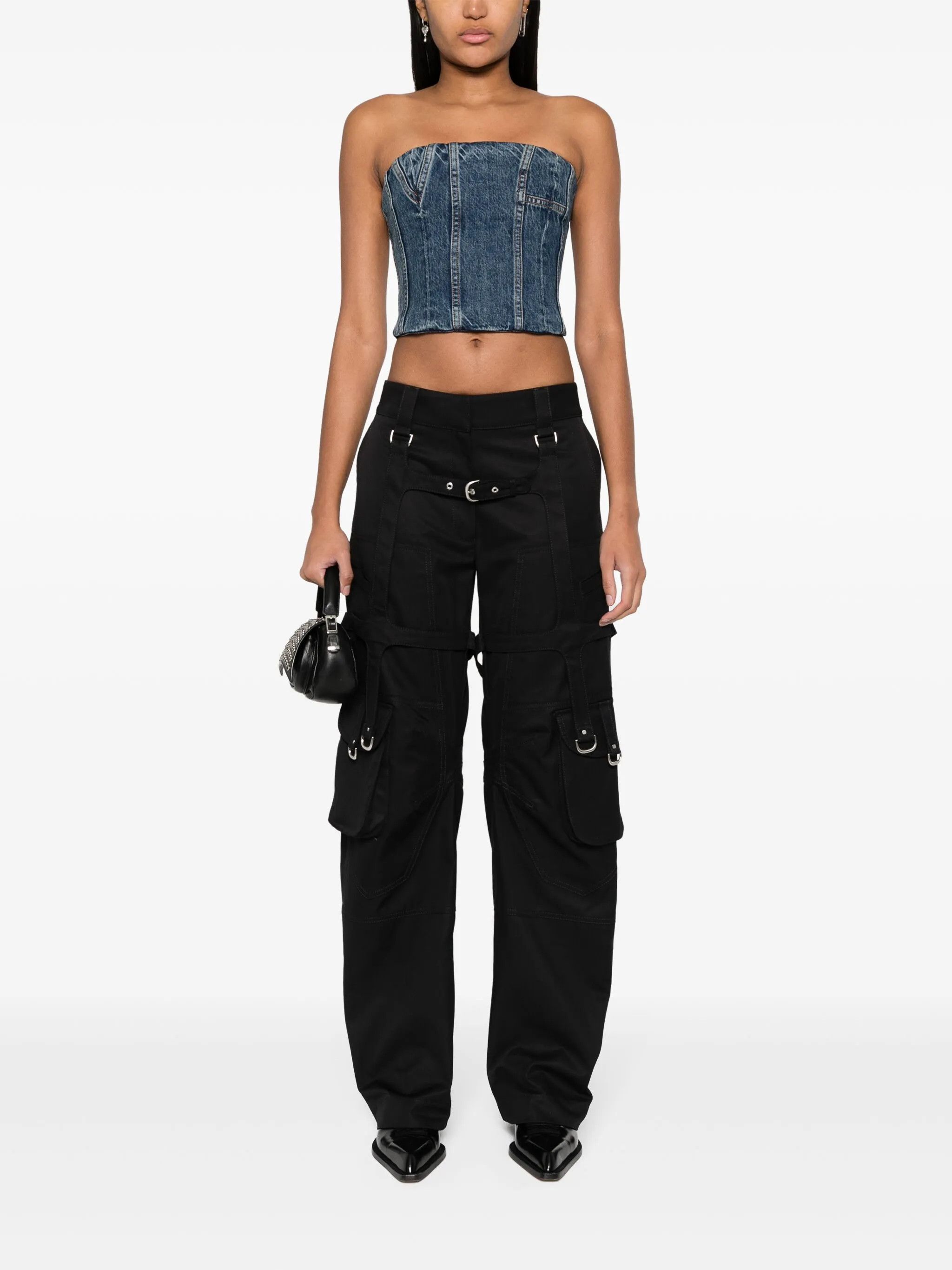 Amiri o1y0425 Crop Top in Blue Size L / US 10 / IT 46 - 2 Thumbnail