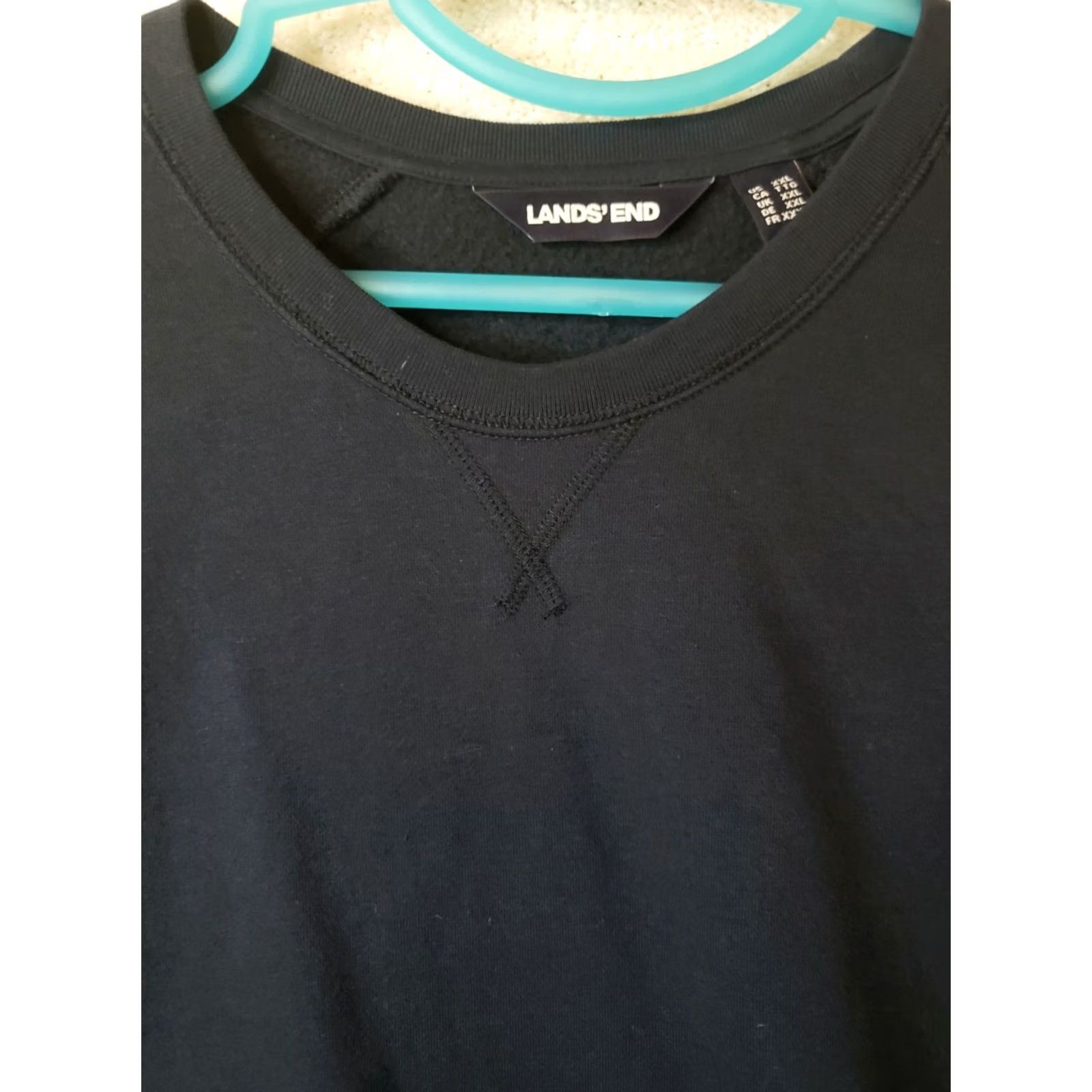 Lands' End Lands' End Mens XXL Black Long Sleeve Crew Neck Sweatshirt Pullover - Big & Tall Size US XXL / EU 58 / 5 - 4 Thumbnail