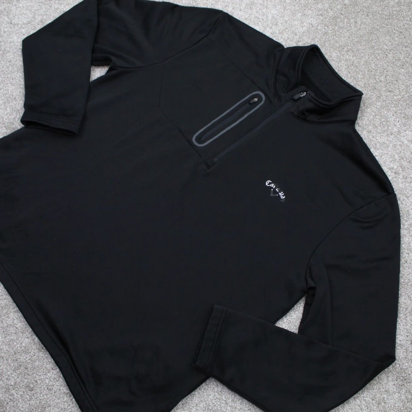 Callaway Callaway Sweatshirt Mens XL Black 1/4 Zip Long Sleeve Pullover 100% Polyester Size US XL / EU 56 / 4 - 3 Thumbnail