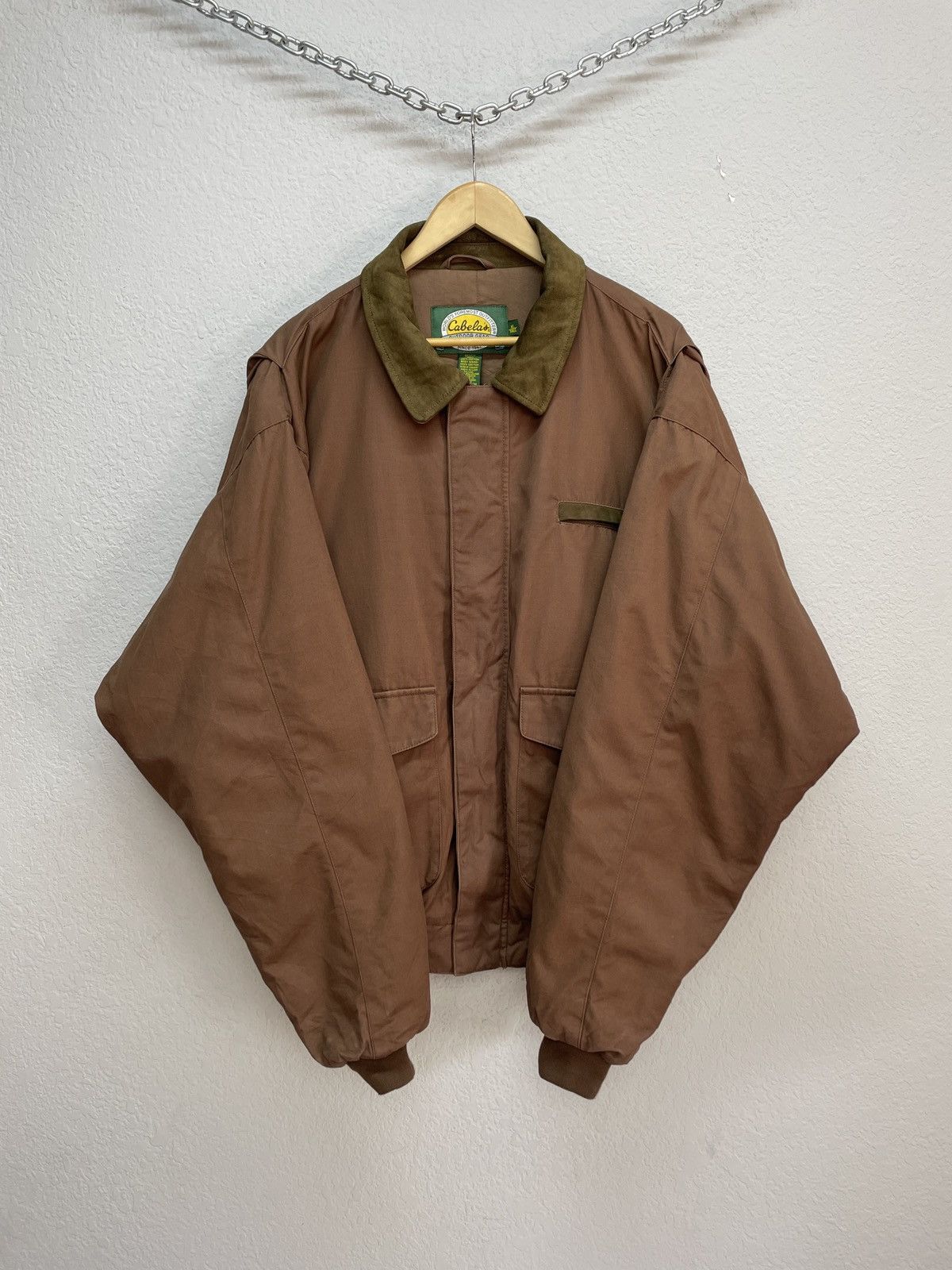 Schott Vintage y2k Avirex Vibe Cabelas Brown Nylon Leather Jacket Size US XL / EU 56 / 4 - 2 Thumbnail
