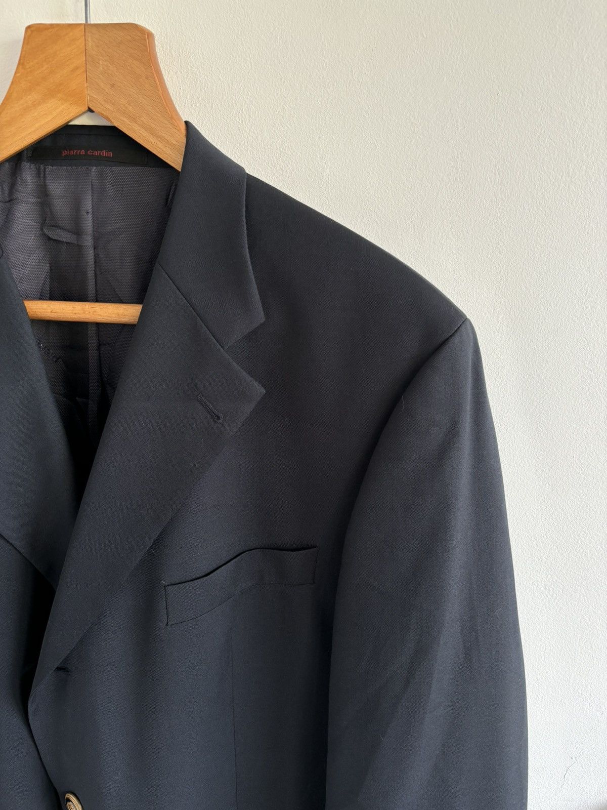 Pierre Cardin Vintage Pierre Cardin Navy Wool Metal Button Blazer Size 54R - 6 Thumbnail