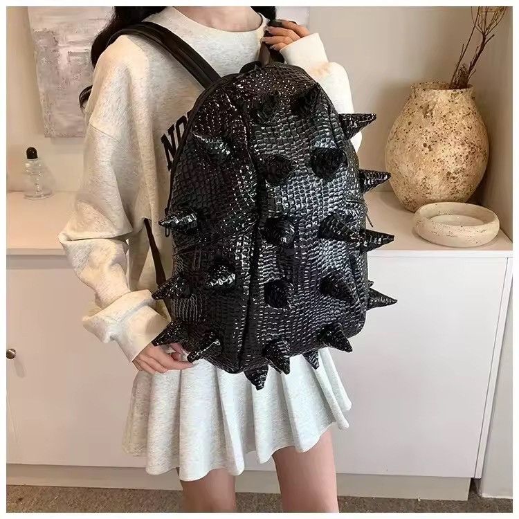 Japanese Brand Architectural Spiked Shell Backpack - PU Leather Size ONE SIZE - 3 Thumbnail