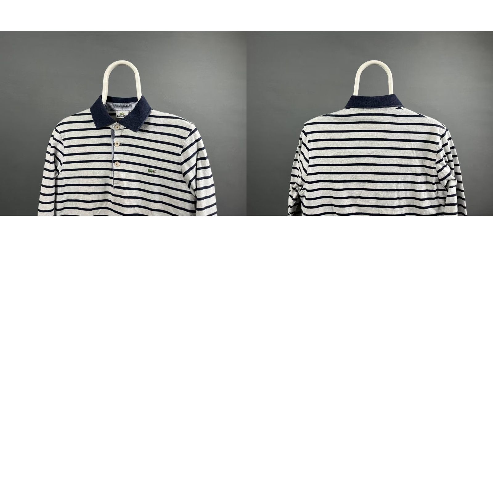 Lacoste Lacoste Polo Shirt Mens S Black & White Striped Cotton Long Sleeve Size US S / EU 44-46 / 1 - 8 Thumbnail