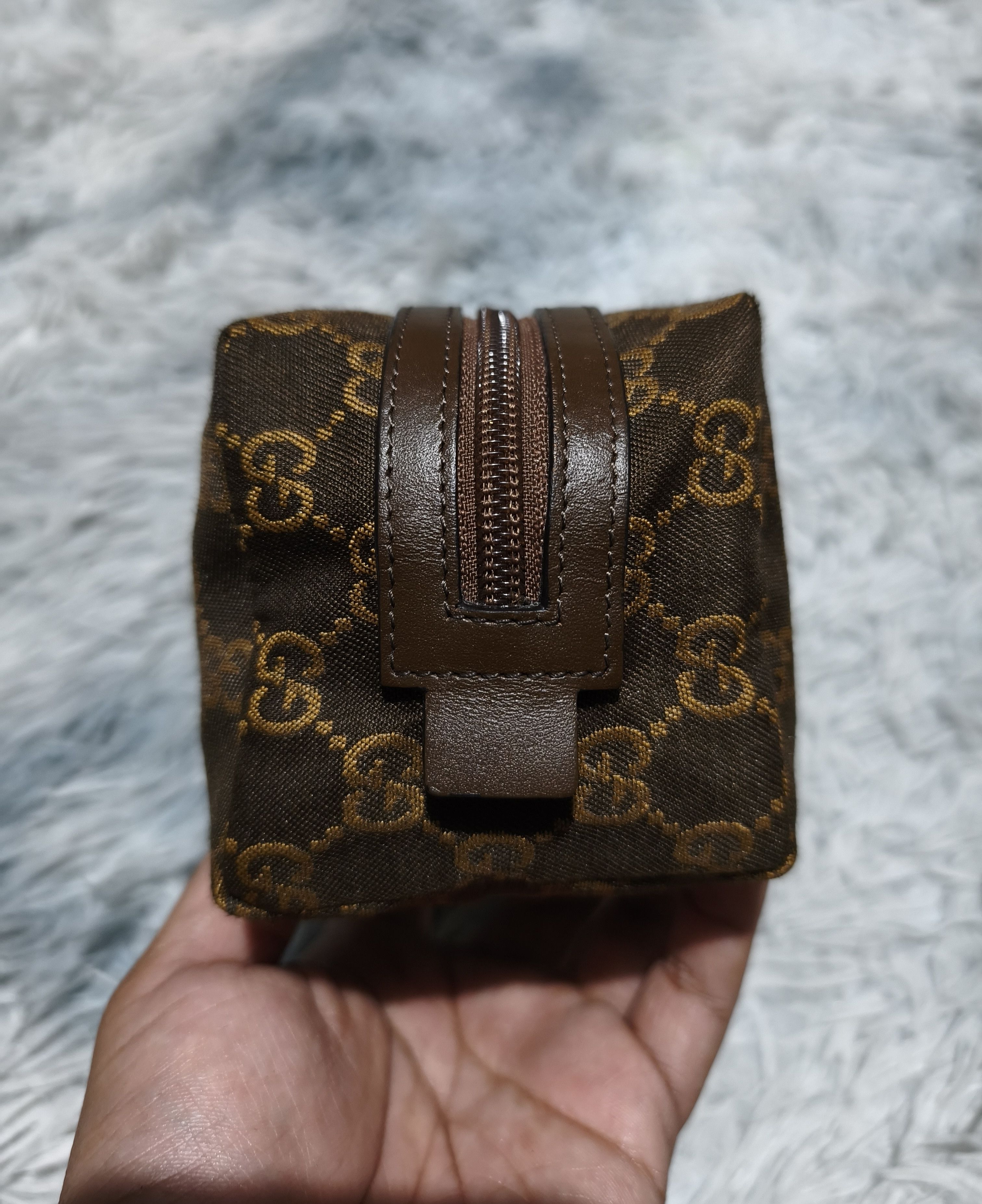 Gucci Vintage Gucci Brown GG Canvas Cosmetic Pouch Size ONE SIZE - 5 Thumbnail