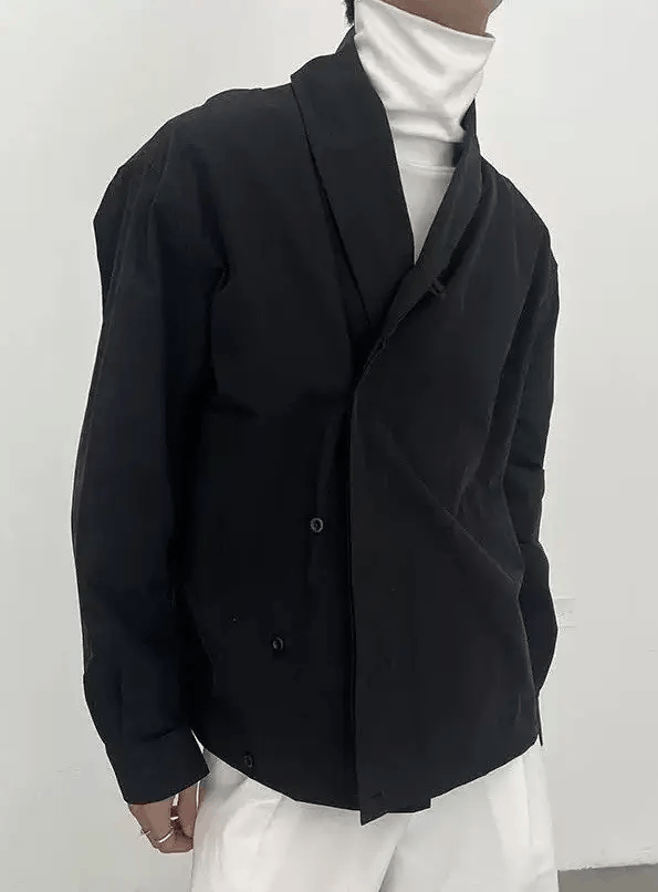 Japanese Brand × Vintage Avant garde fashion retro wrap jacket aesthetic Size US XL / EU 56 / 4 - 1 Thumbnail