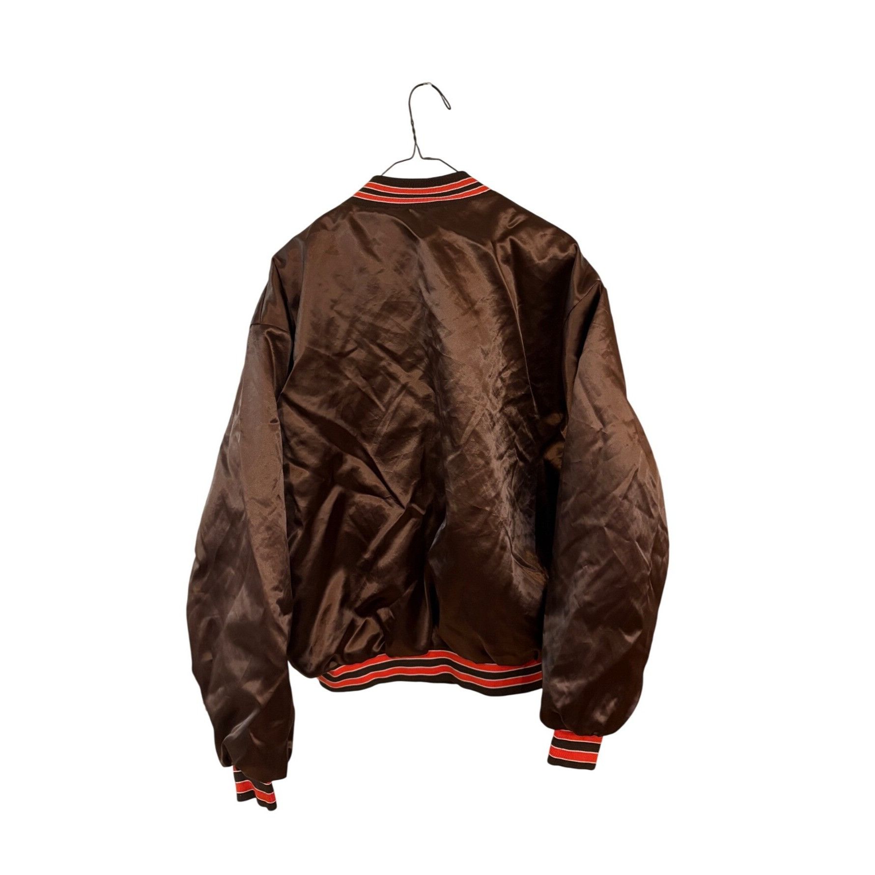 Swingster Vintage 80s Swingster Cleveland Browns NFL Football Satin Ja Size US XL / EU 56 / 4 - 2 Thumbnail