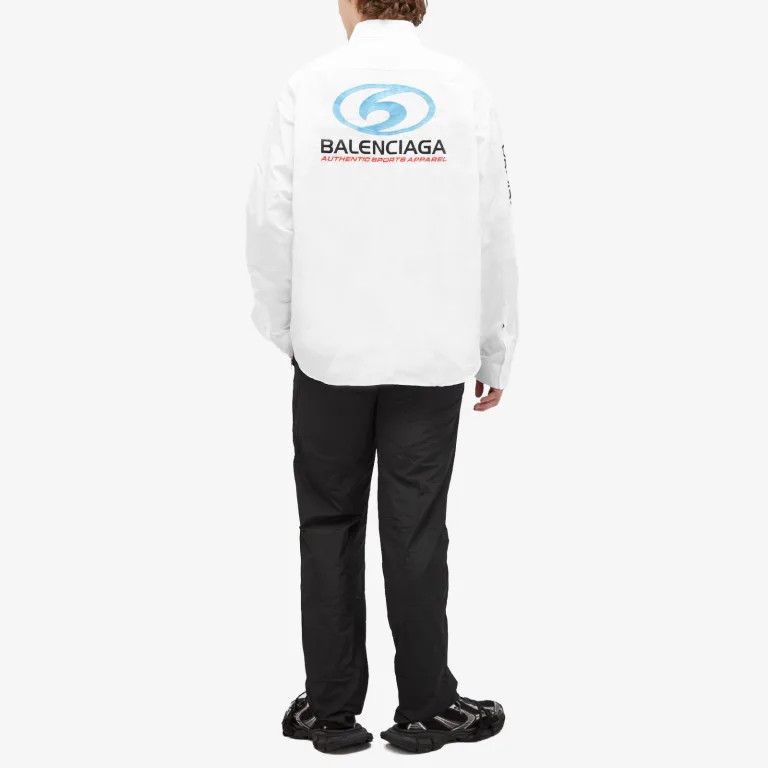 Balenciaga o1bcso1str1224 L/S Large Fit Shirt in White Size US M / EU 48-50 / 2 - 4 Thumbnail