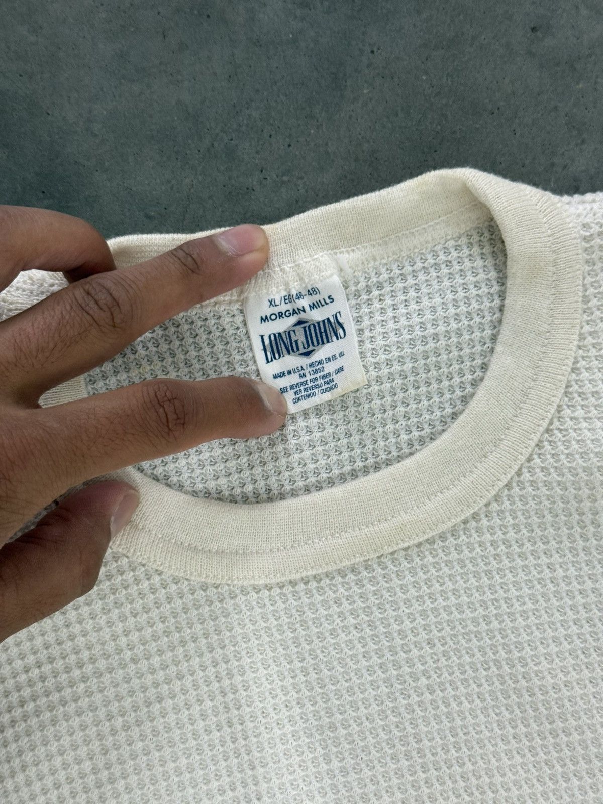 Hanes Thermal Lined Long Sleeve Shirt Long Johns 80s White Vintage Size US XL / EU 56 / 4 - 2 Thumbnail