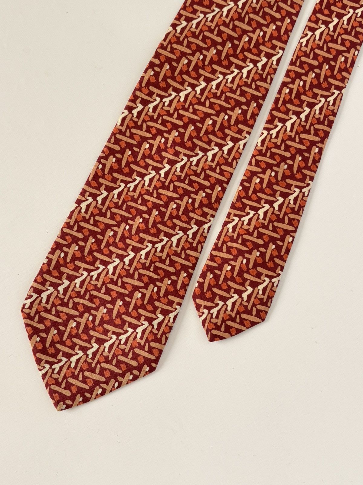 Dior CHRISTIAN DIOR VINTAGE RED GEOMETRIC NECKTIE SILK TIE FRANCE Size ONE SIZE - 3 Thumbnail