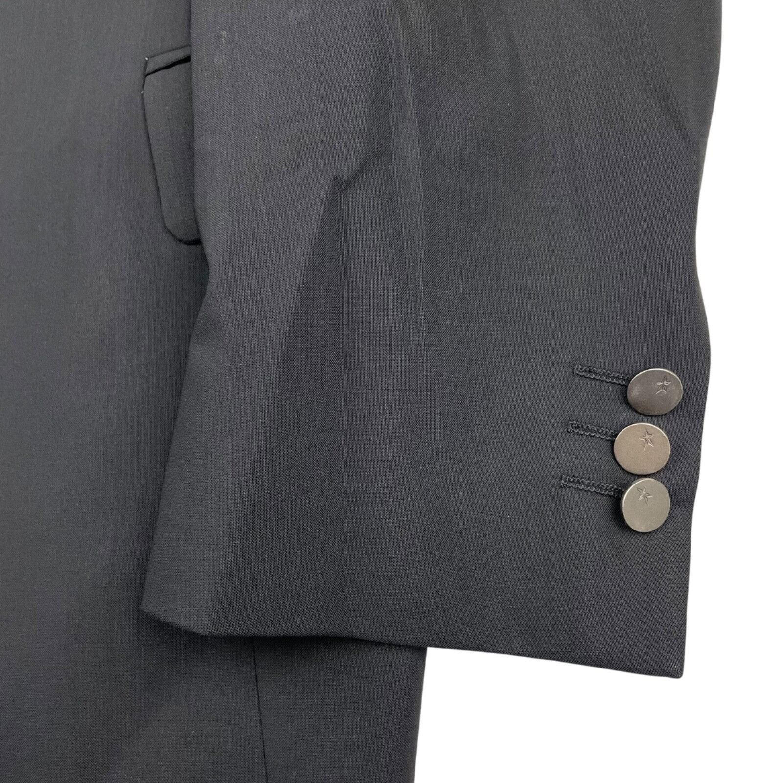 Thierry Mugler Thierry Muggler Men’s 100% Wool Metal Button Suit Black • 42 Size 42L - 4 Thumbnail