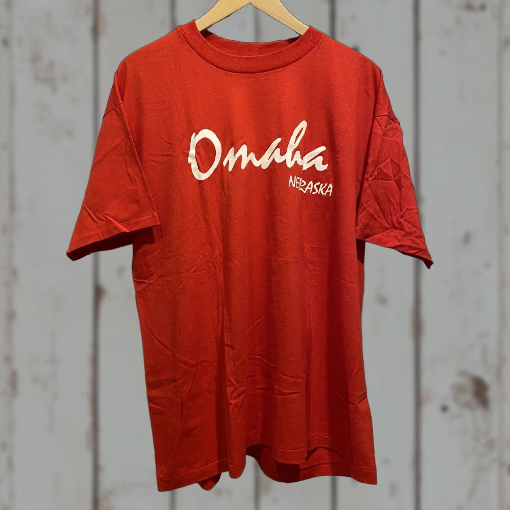 Hanes VINTAGE Hanes Omaha Nebraska T-Shirt Shirt Red XL Short Sleeve Crew Neck Single Stitch Mens Size US XL / EU 56 / 4 - 1 Thumbnail