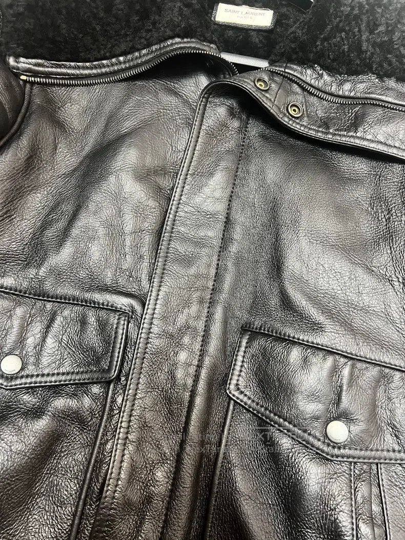 Saint Laurent Paris Saint Laurent Paris Leather and Fur Integrated Biker Jacke Size US M / EU 48-50 / 2 - 4 Thumbnail
