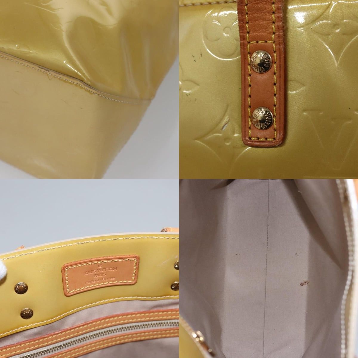 Louis Vuitton LOUIS VUITTON Monogram Vernis Reade MM Hand Bag Beige M91141 Size ONE SIZE - 11 Thumbnail