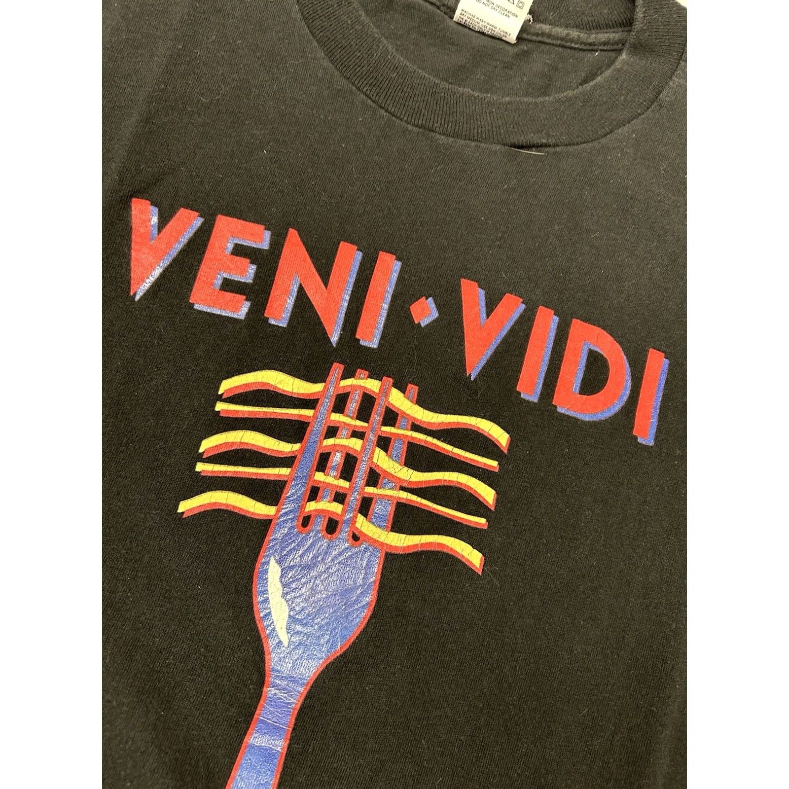 Fruit Of The Loom VINTAGE Veni Vidi Vici Fork Graphic Tee XL USA Fruit Of The Loom Single Stitch Size US XL / EU 56 / 4 - 4 Thumbnail