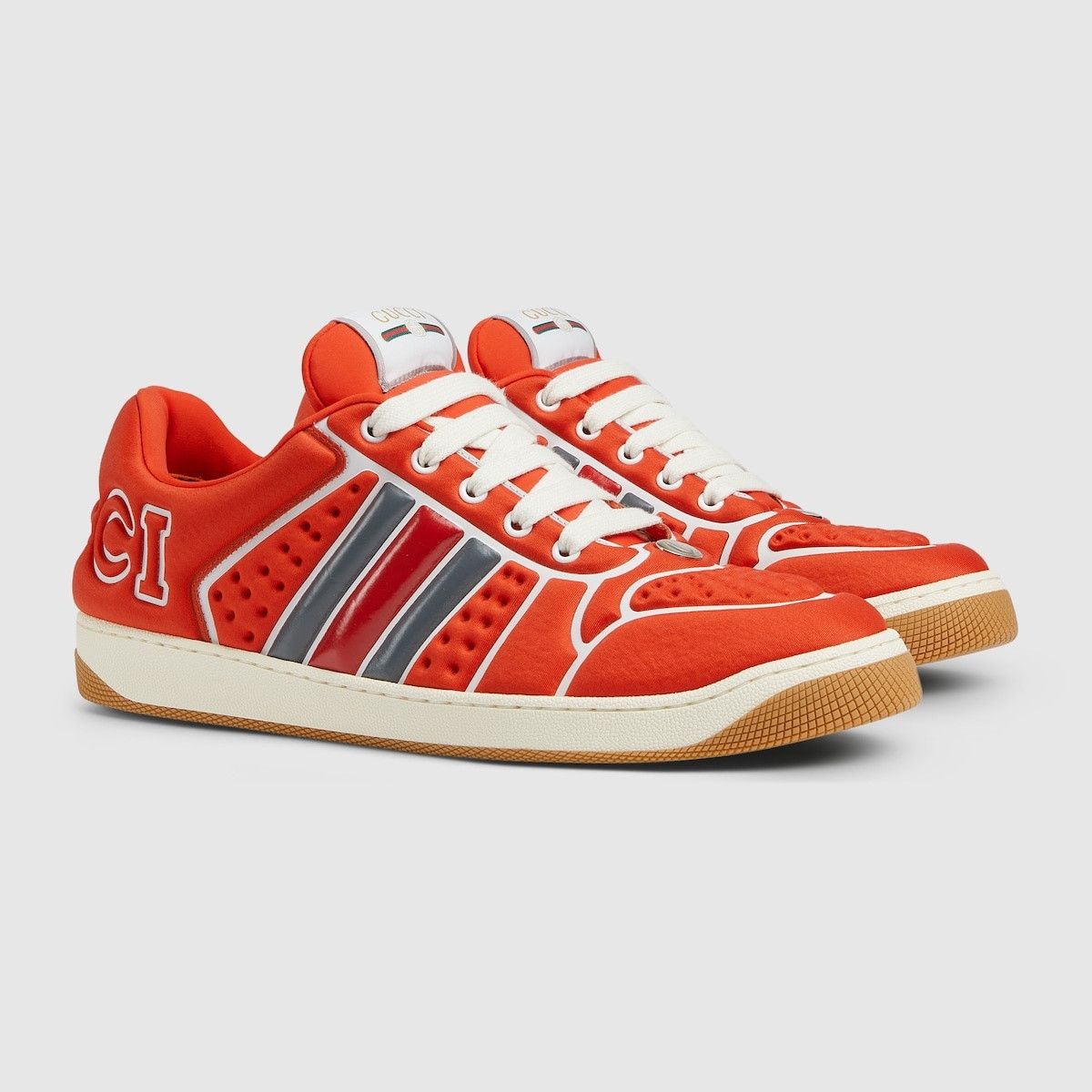 Gucci o1mt1gz0525 Men's Screener Sneakers With Web in Multicolor Size US 9.5 / EU 42-43 - 2 Thumbnail