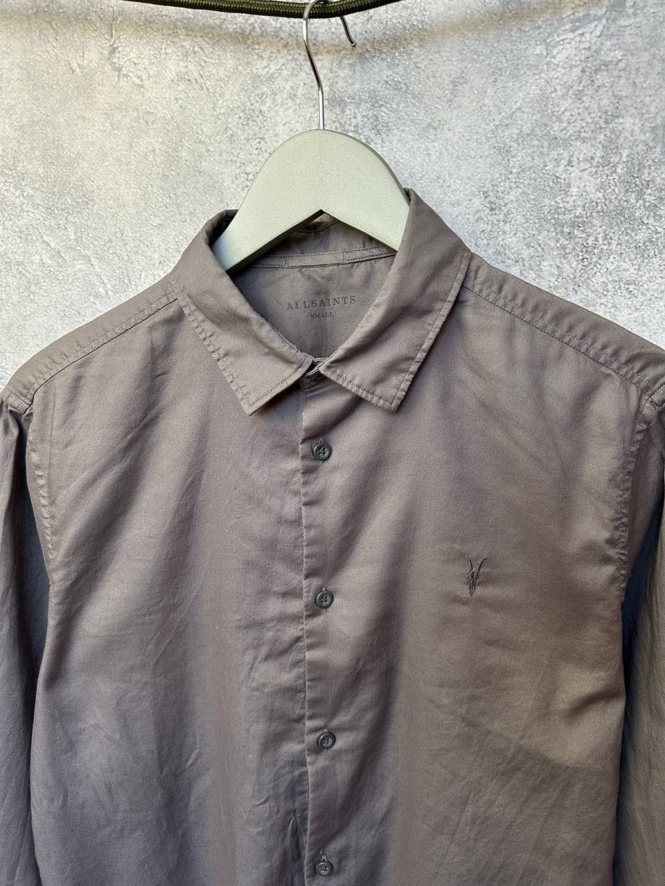 Allsaints × Designer ALLSAINTS Bixby Long Sleeve Shirt Gray Button Up Size US S / EU 44-46 / 1 - 5 Thumbnail